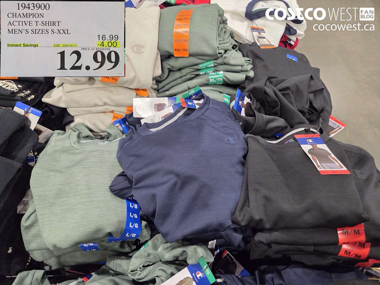 1943900 CHAMPION ACTIVE T-SHIRT MEN'S SIZES S-XXL ($4.00 INSTANT SAVINGS EXPIRES ON 2026-05-17) $12.99