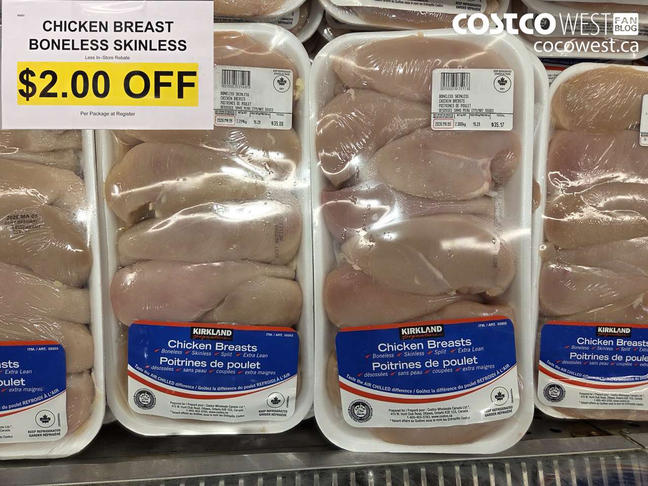 55503 CHICKEN BREAST BONELESS SKINLESS ($2.00 INSTANT SAVINGS)