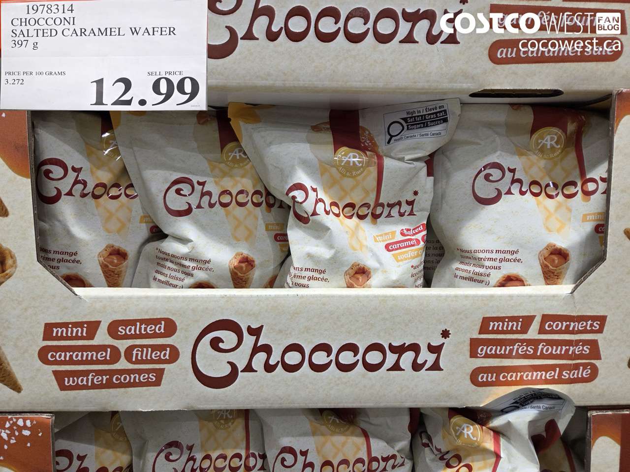 1978314 CHOCCONI SALTED CARAMEL WAFER 397 G $12.99
