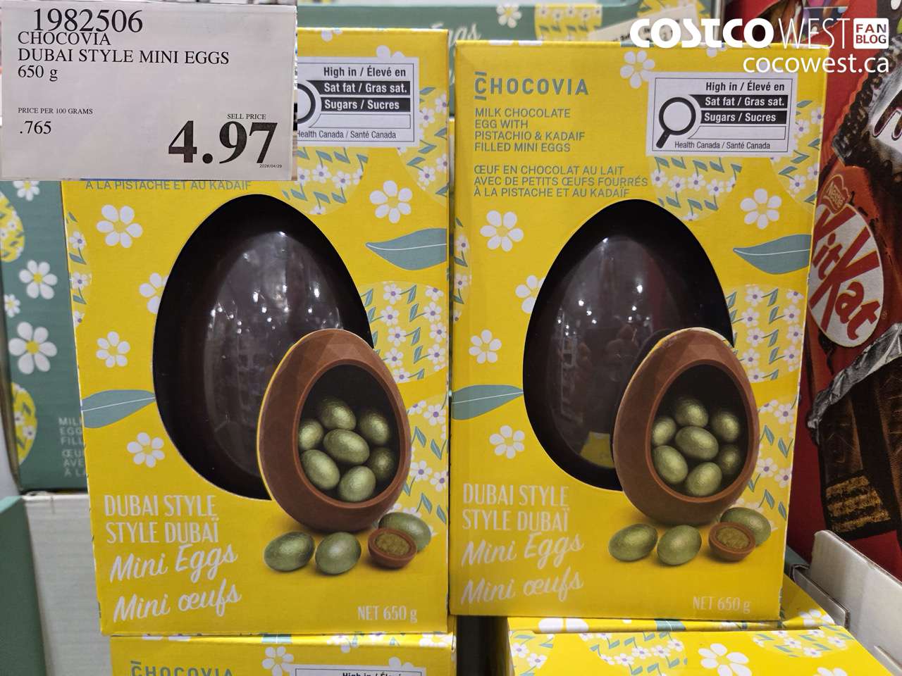 1982506 CHOCOVIA DUBAI STYLE MINI EGGS 650 G $4.97