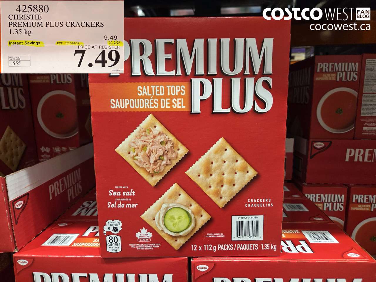425880 CHRISTIE PREMIUM PLUS CRACKERS 1.35 KG ($2.00 INSTANT SAVINGS EXPIRES ON 2026-05-03) $7.49