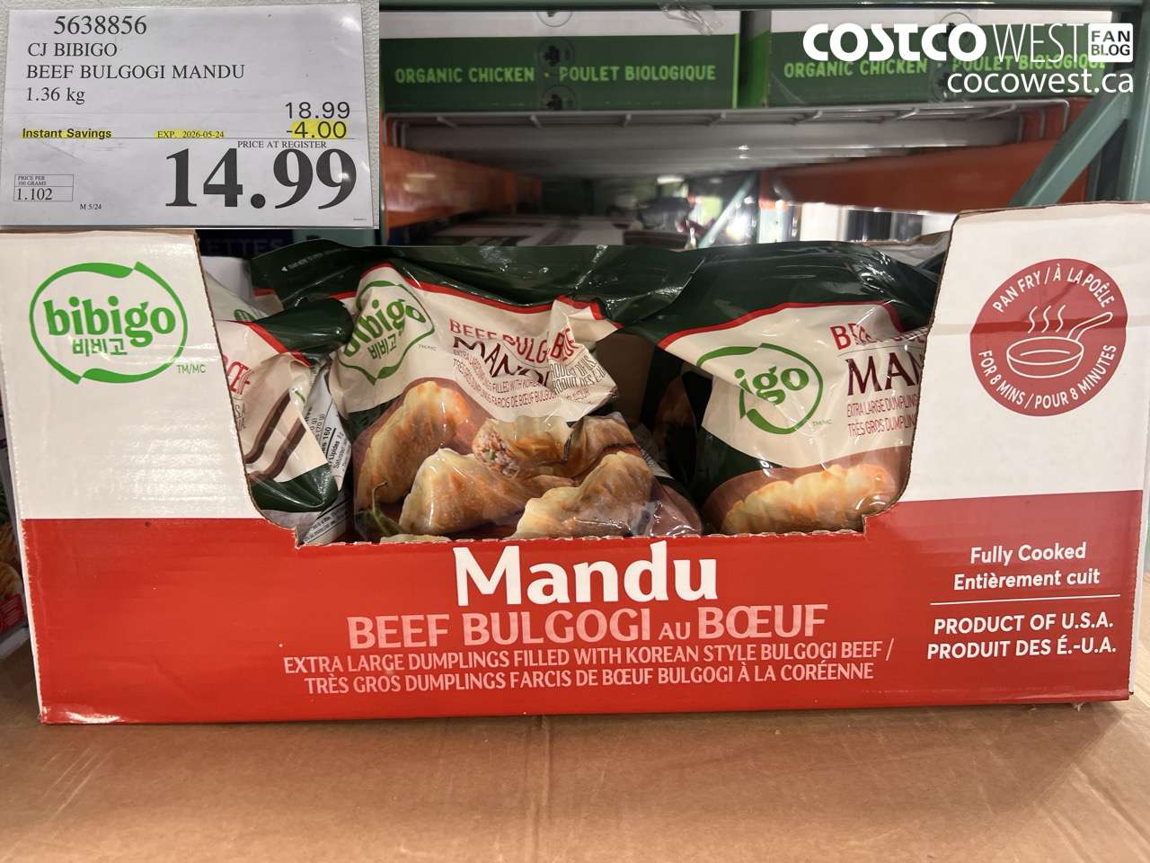 5638856 CJ BIBIGO BEEF BULGOGI MANDU 1.36 KG ($4.00 INSTANT SAVINGS EXPIRES ON 2026-05-24) $14.99