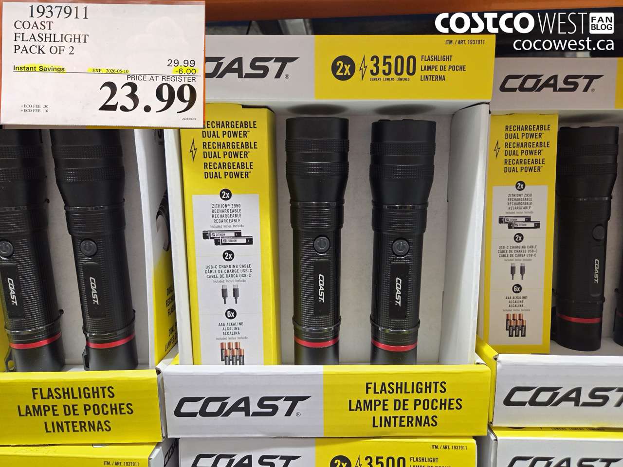 1937911 COAST FLASHLIGHT PACK OF 2 ($6.00 INSTANT SAVINGS EXPIRES ON 2026-05-10) $23.99