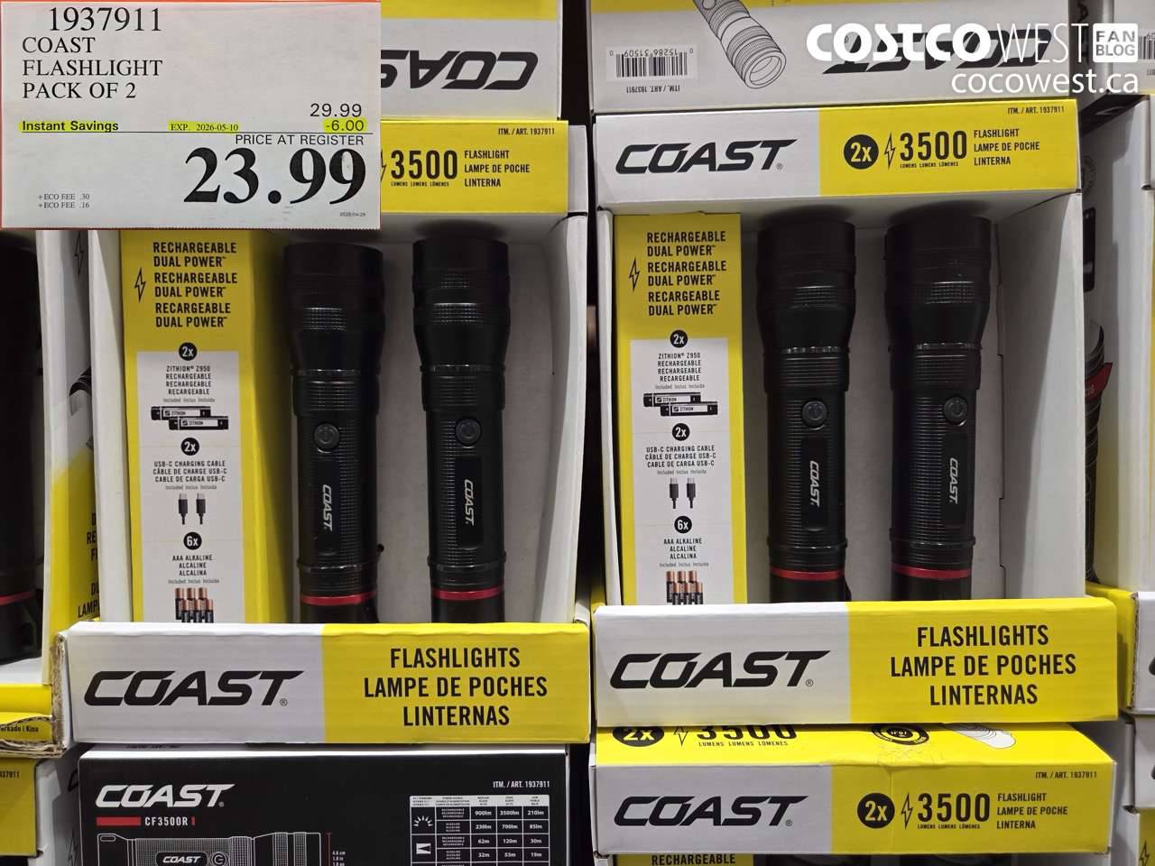 1937911 COAST FLASHLIGHT PACK OF 2 ($6.00 INSTANT SAVINGS EXPIRES ON 2026-05-10) $23.99