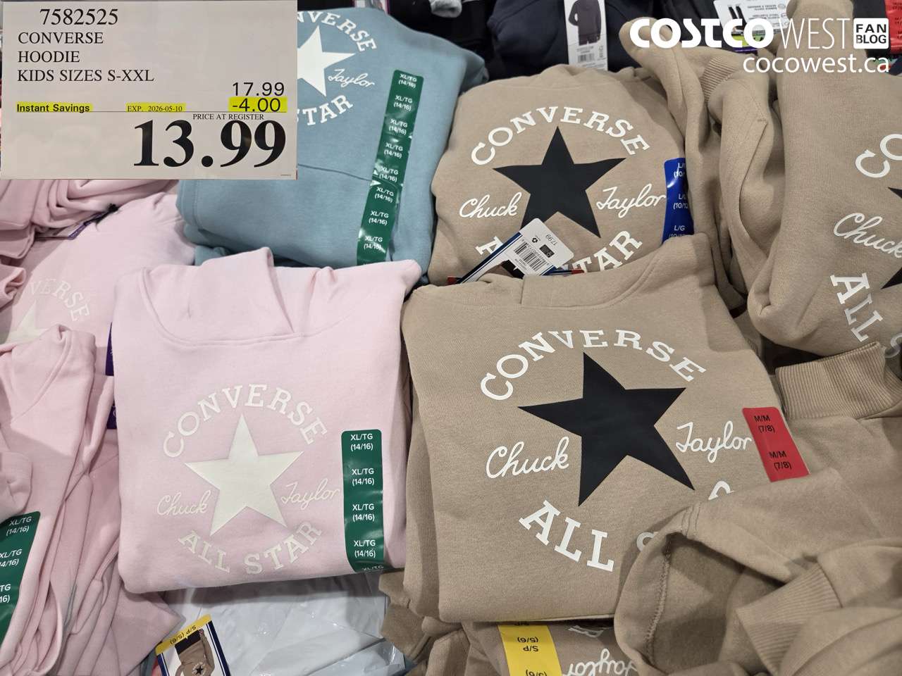 7582525 CONVERSE HOODIE KIDS SIZES S-XXL ($4.00 INSTANT SAVINGS EXPIRES ON 2026-05-10) $13.99