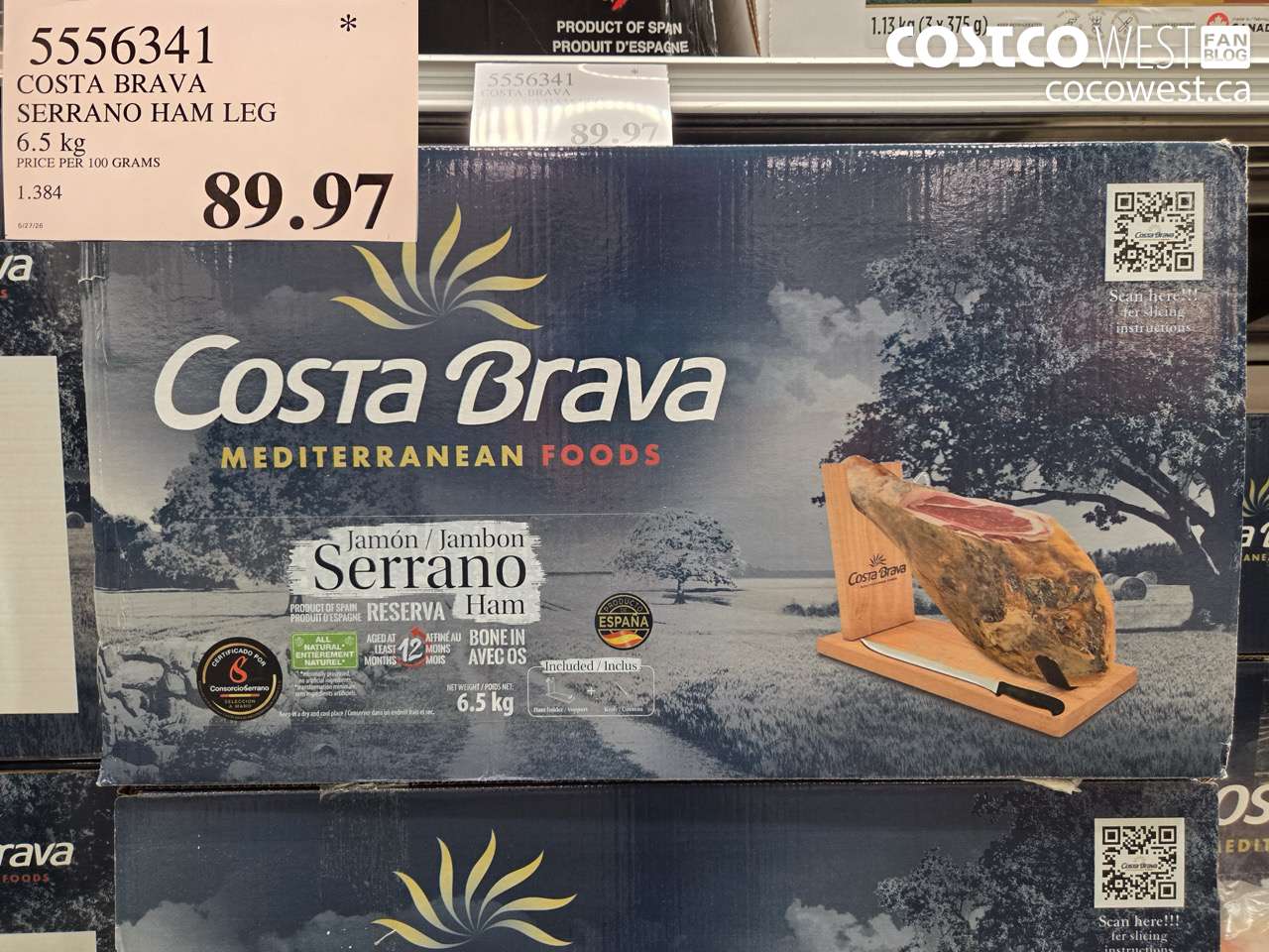 5556341 COSTA BRAVA SERRANO HAM LEG 6.5 KG $89.97