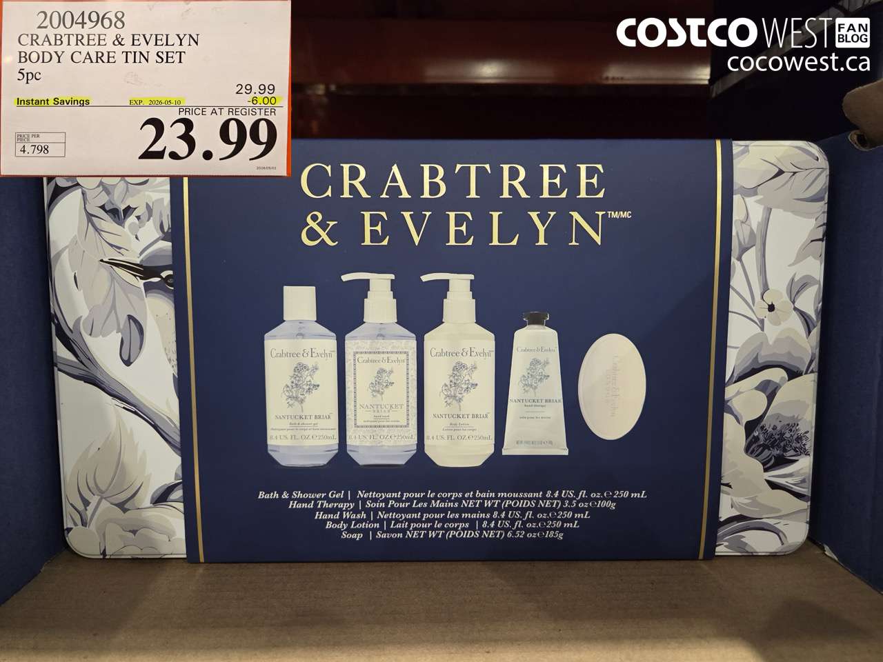 2004968 CRABTREE & EVELYN BODY CARE TIN SET 5PC ($6.00 INSTANT SAVINGS EXPIRES ON 2026-05-10) $23.99