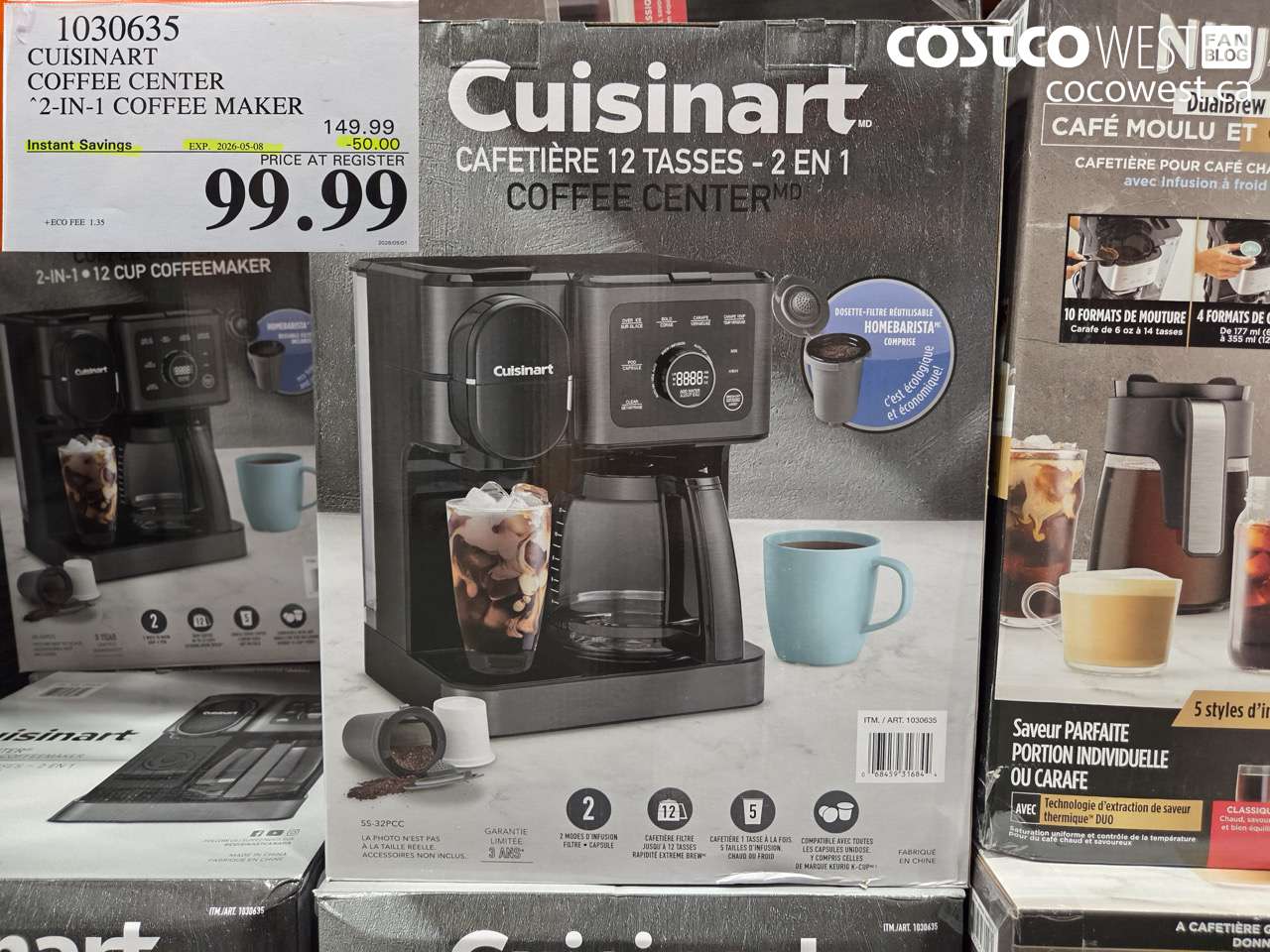 1030635 CUISINART COFFEE CENTER 2-IN-1 COFFEE MAKER ($50.00 INSTANT SAVINGS EXPIRES ON 2026-05-08) $99.99
