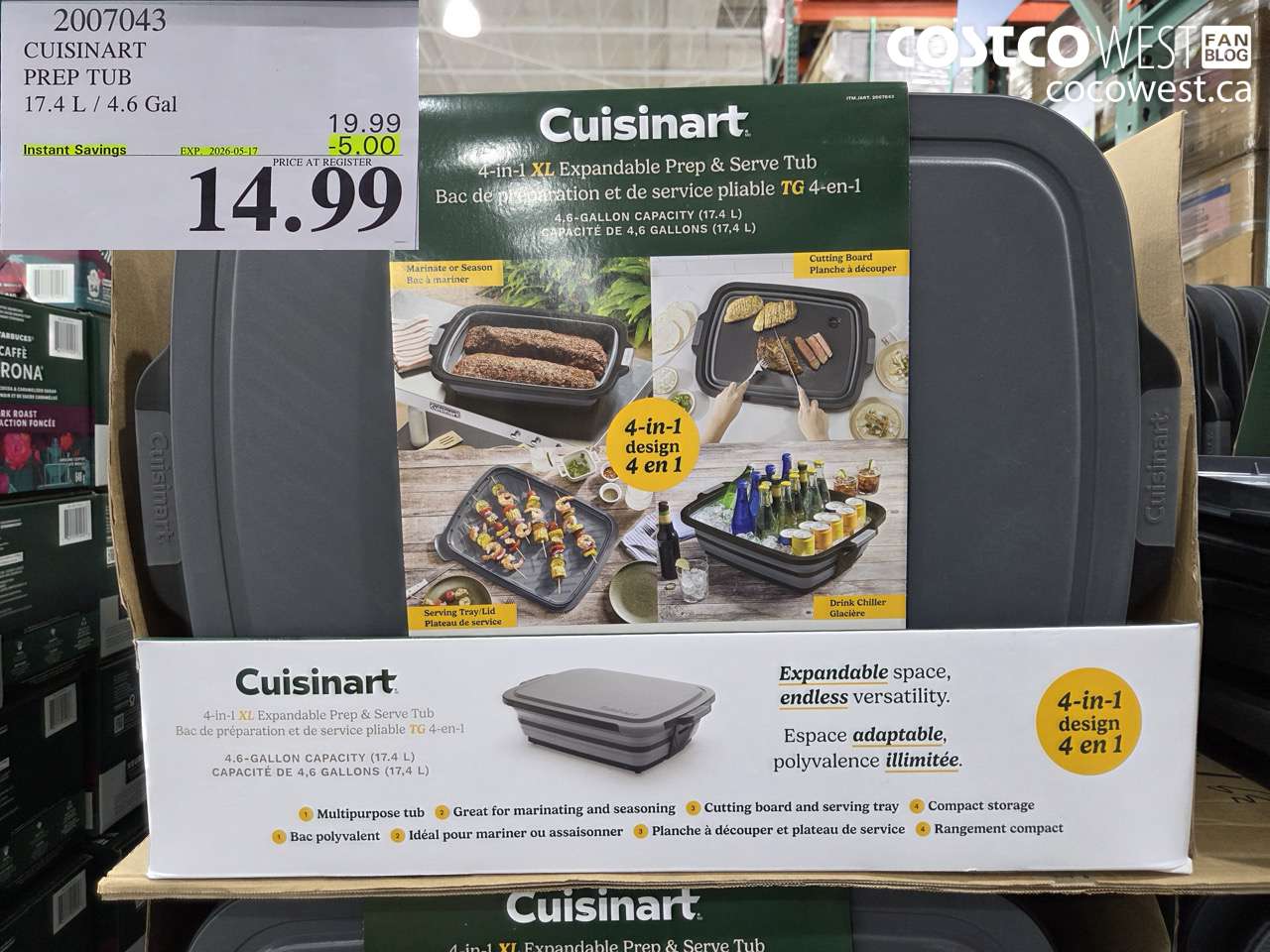 2007043 CUISINART PREP TUB 17.4 L / 4.6 GAL ($5.00 INSTANT SAVINGS EXPIRES ON 2026-05-17) $14.99