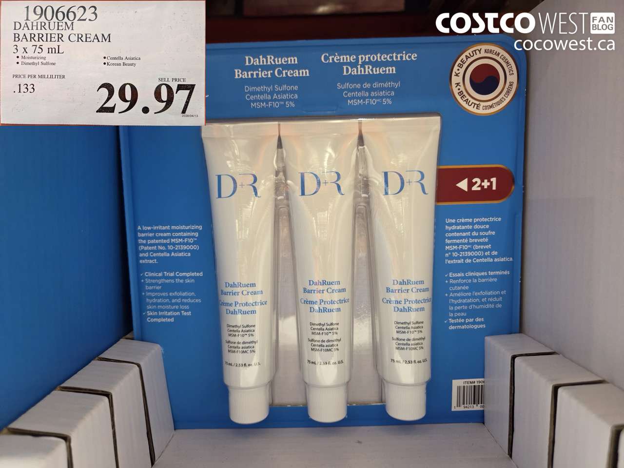 1906623 DAHRUEM BARRIER CREAM 3 X 75 ML $29.97