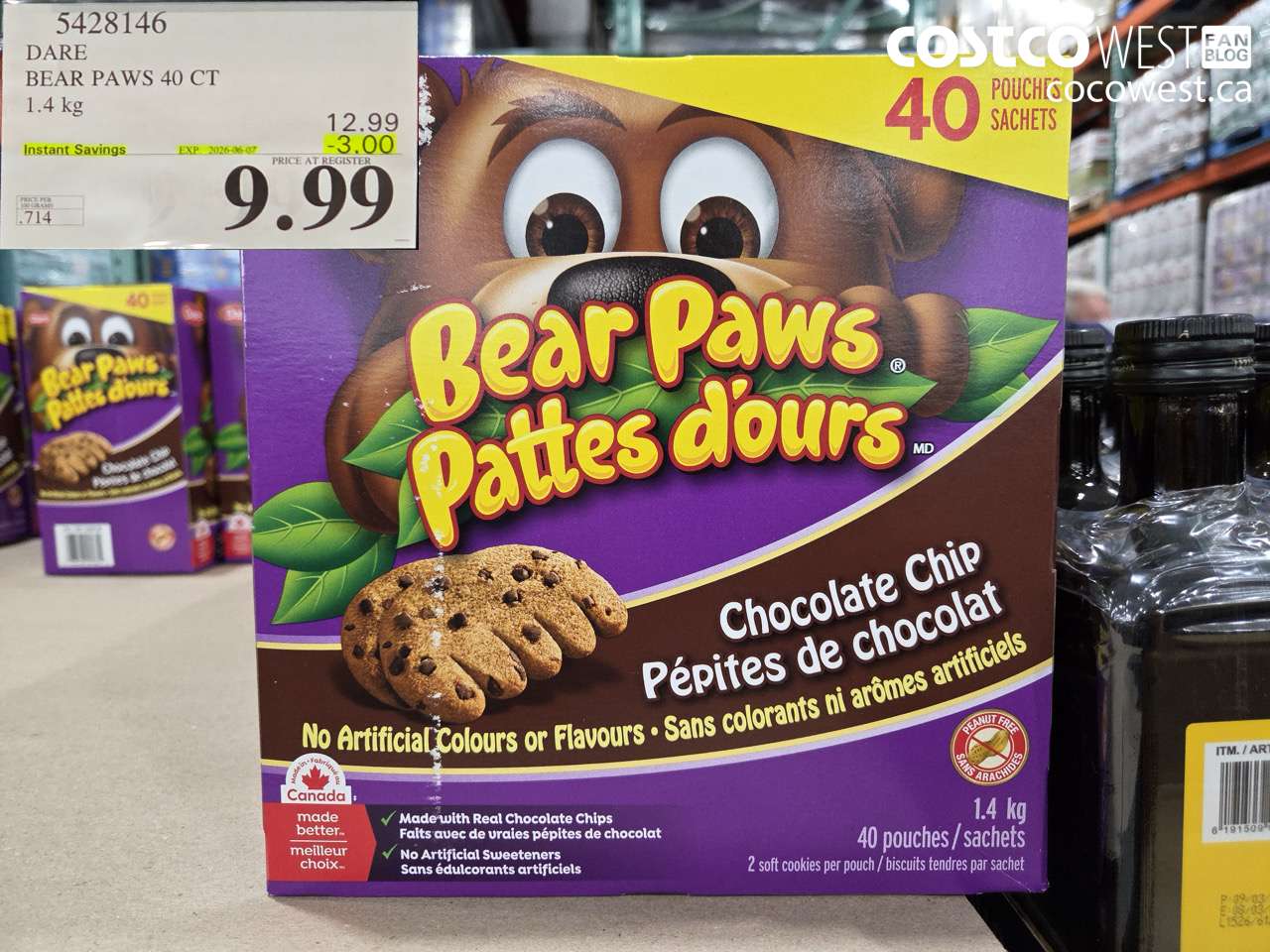 5428146 DARE BEAR PAWS 40 CT 1.4 KG ($3.00 INSTANT SAVINGS EXPIRES ON 2026-06-07) $9.99