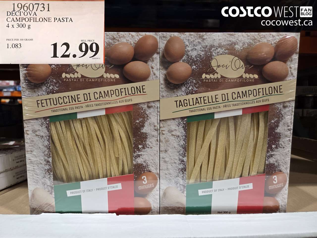 1960731 DECI'OVA CAMPOFILONE PASTA 4 X 300 G $12.99