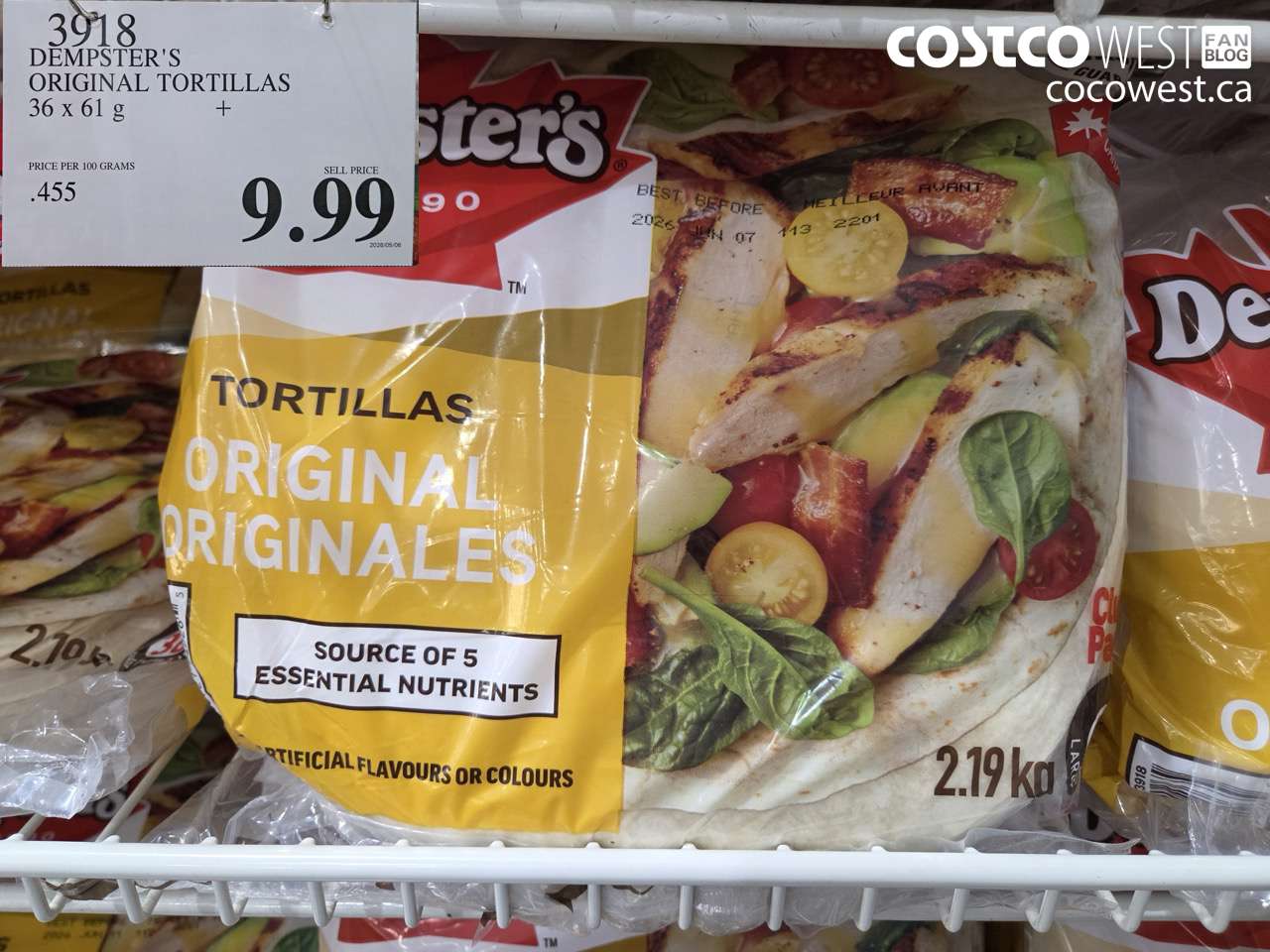 3918 DEMPSTER'S ORIGINAL TORTILLAS 36 X 61 G $9.99