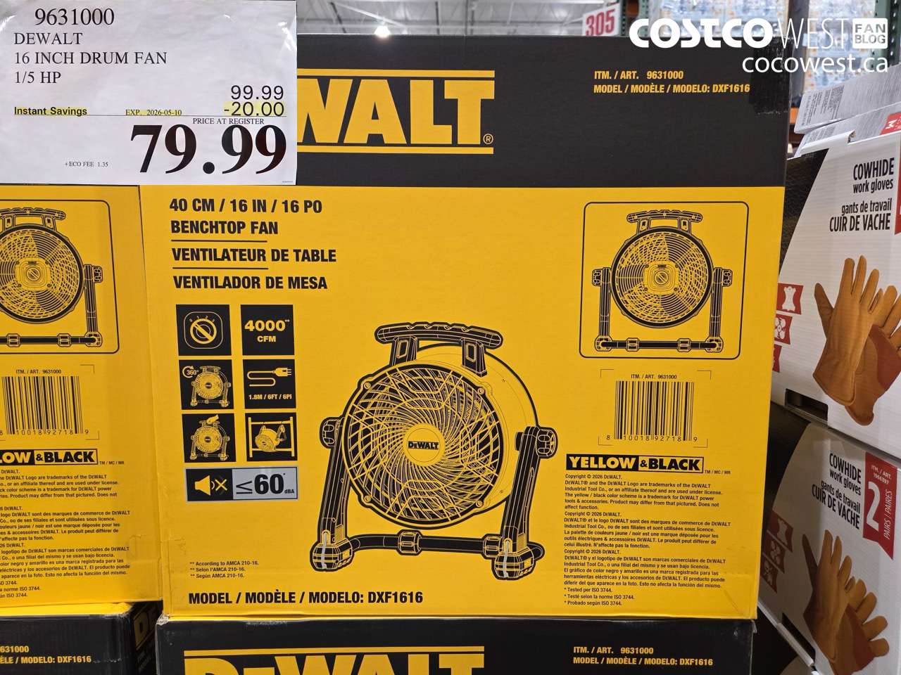 9631000 DEWALT 16 INCH DRUM FAN 1/5 HP ($20.00 INSTANT SAVINGS EXPIRES ON 2026-05-10) $79.99