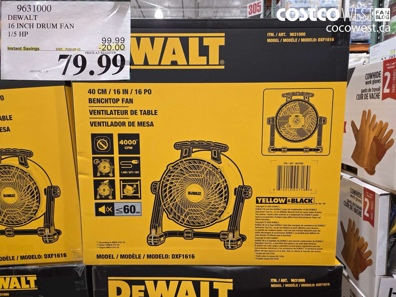 9631000 DEWALT 16 INCH DRUM FAN 1/5 HP ($20.00 INSTANT SAVINGS EXPIRES ON 2026-05-10) $79.99