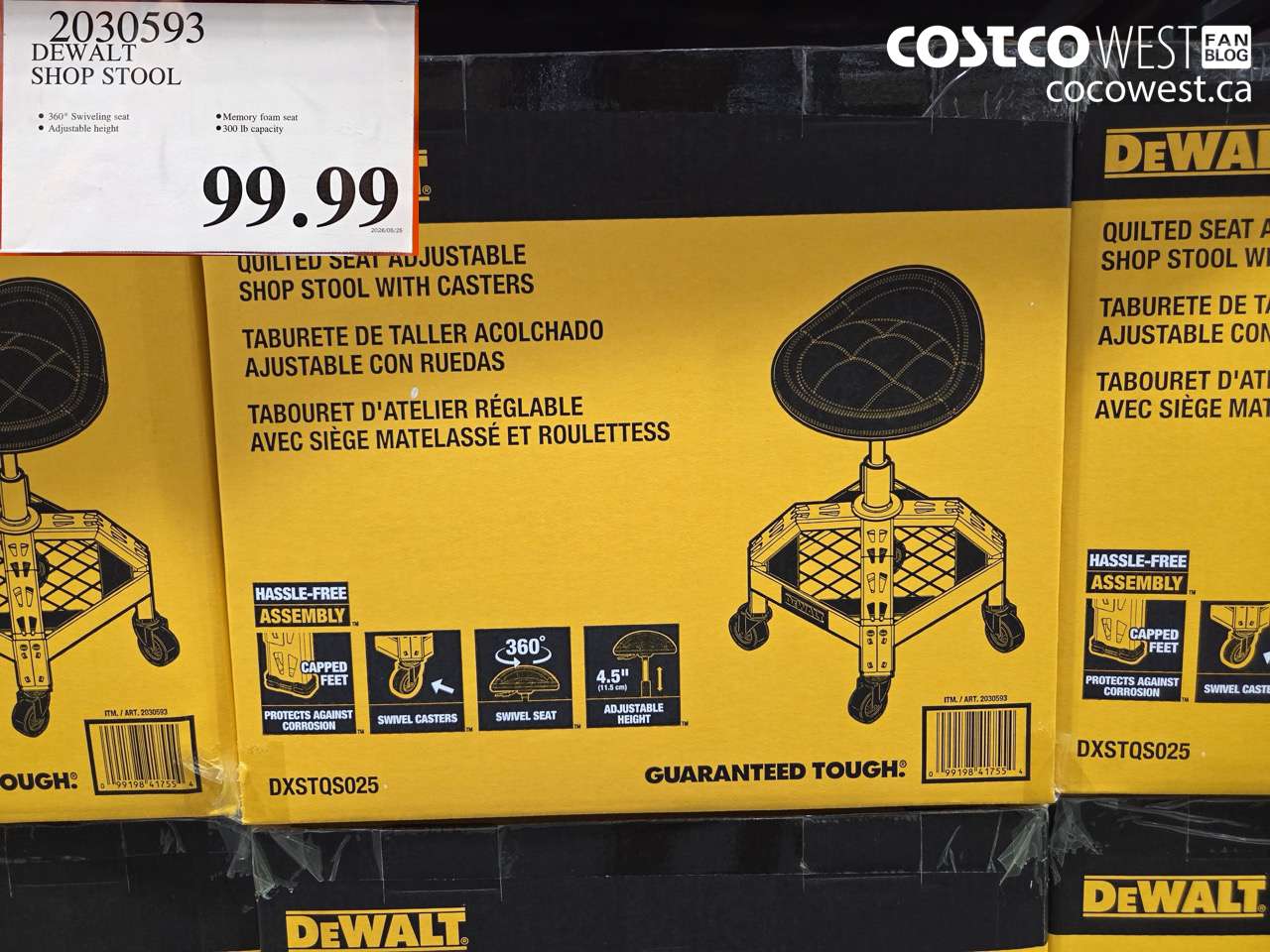 2030593 DEWALT SHOP STOOL $99.99