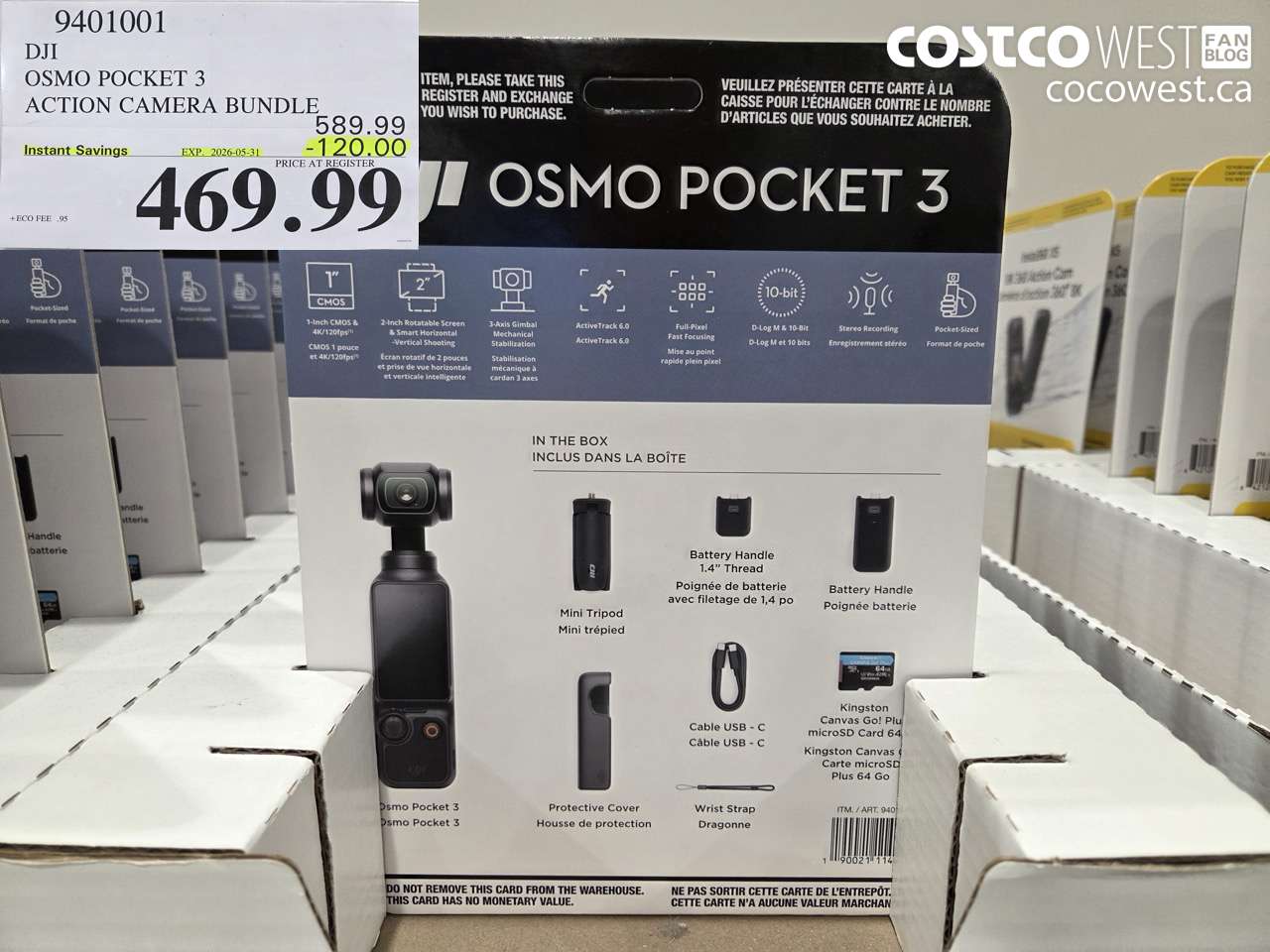 9401001 DJI OSMO POCKET 3 ACTION CAMERA BUNDLE ($120.00 INSTANT SAVINGS EXPIRES ON 2026-05-31) $469.99
