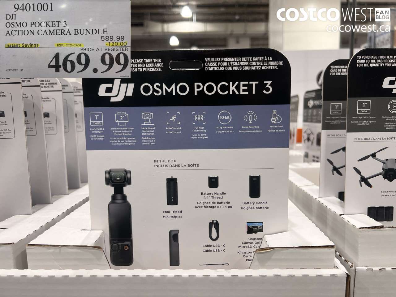 9401001 DJI OSMO POCKET 3 ACTION CAMERA BUNDLE ($120.00 INSTANT SAVINGS EXPIRES ON 2026-05-31) $469.99