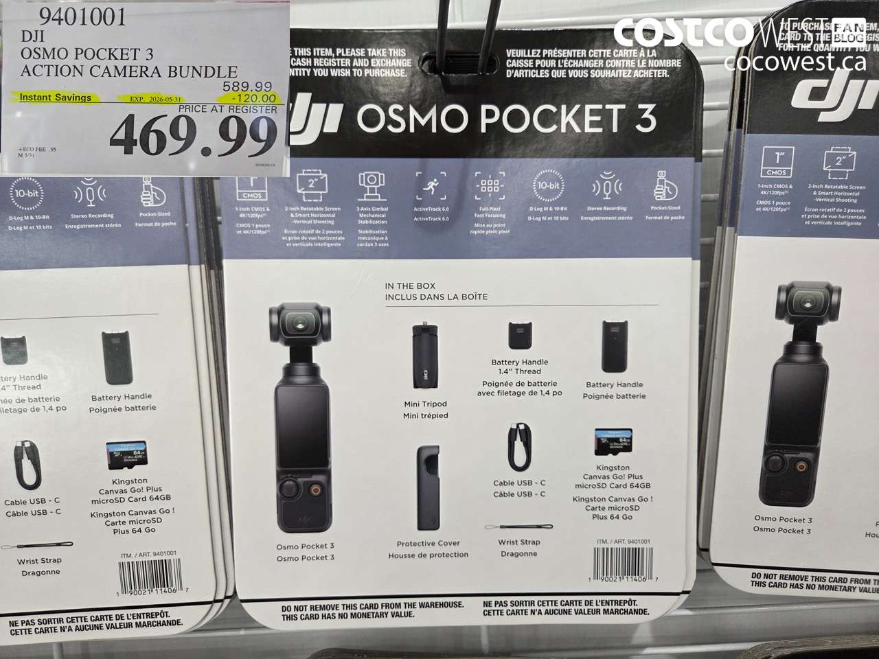 9401001 DJI OSMO POCKET 3 ACTION CAMERA BUNDLE ($120.00 INSTANT SAVINGS EXPIRES ON 2026-05-31) $469.99
