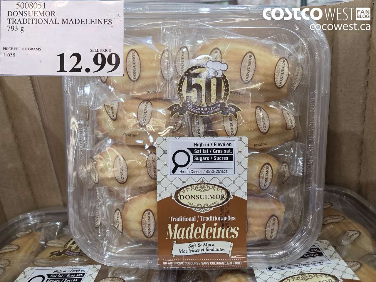 5008051 DONSUEMOR TRADITIONAL MADELEINES 793 G $12.99