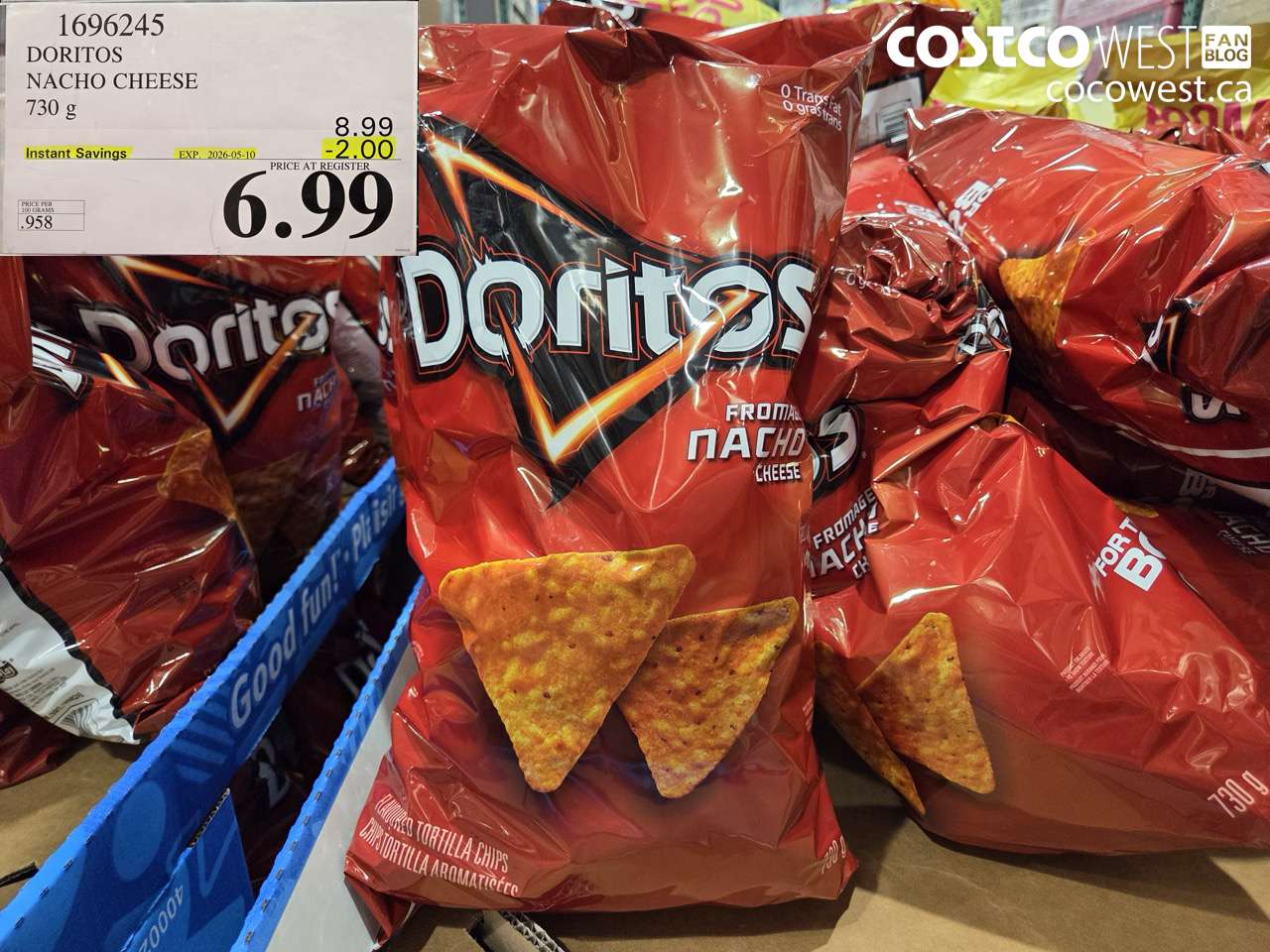 1696245 DORITOS NACHO CHEESE 730 G ($2.00 INSTANT SAVINGS EXPIRES ON 2026-05-10) $6.99