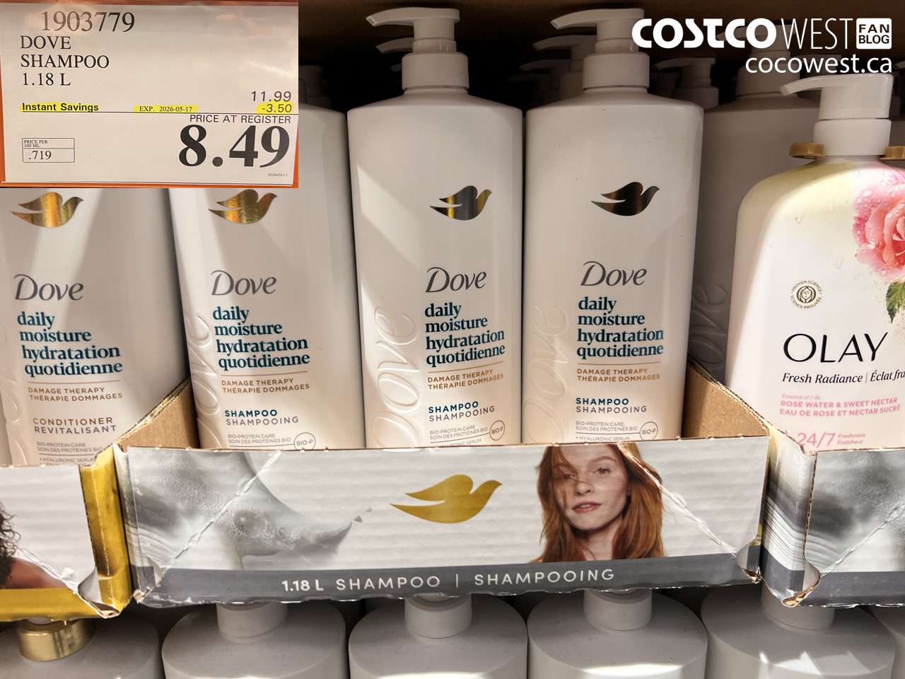 1903779 DOVE SHAMPOO 1.18 L ($3.50 INSTANT SAVINGS EXPIRES ON 2026-05-17) $8.49