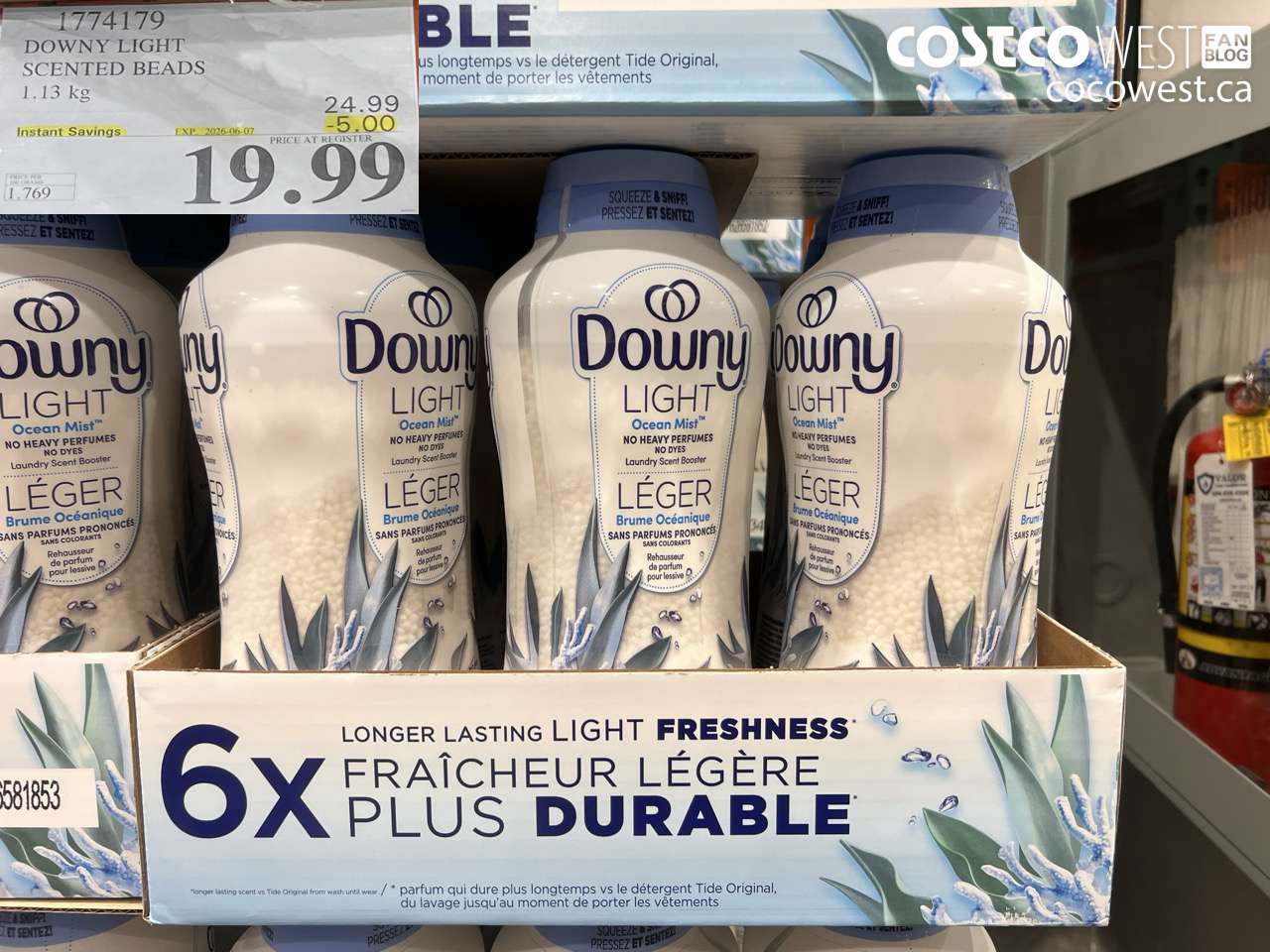 1774179 DOWNY LIGHT SCENTED BEADS 1.13 KG ($5.00 INSTANT SAVINGS EXPIRES ON 2026-06-07) $19.99