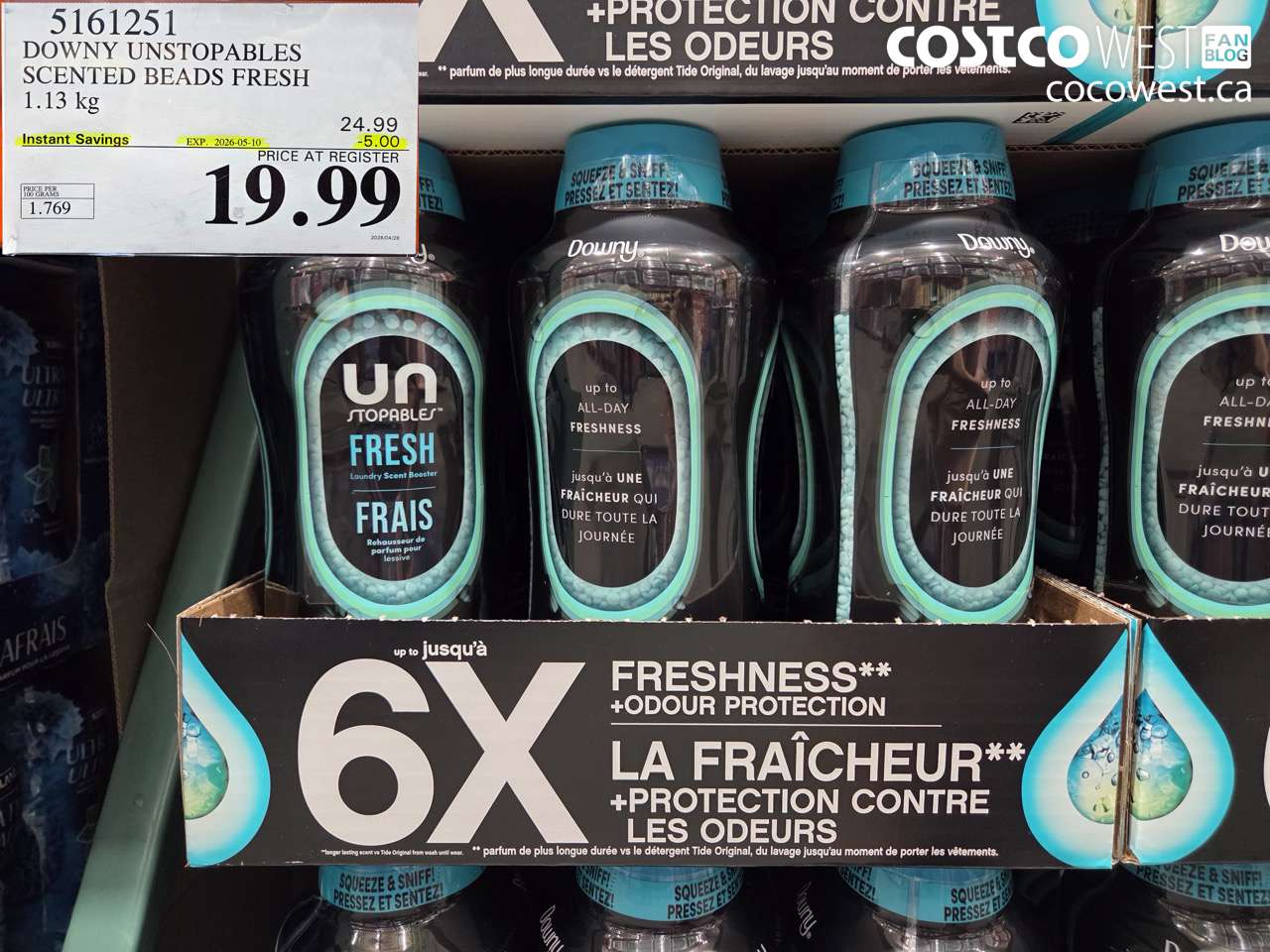 5161251 DOWNY UNSTOPABLES SCENTED BEADS FRESH 1.13 KG ($5.00 INSTANT SAVINGS EXPIRES ON 2026-05-10) $19.99