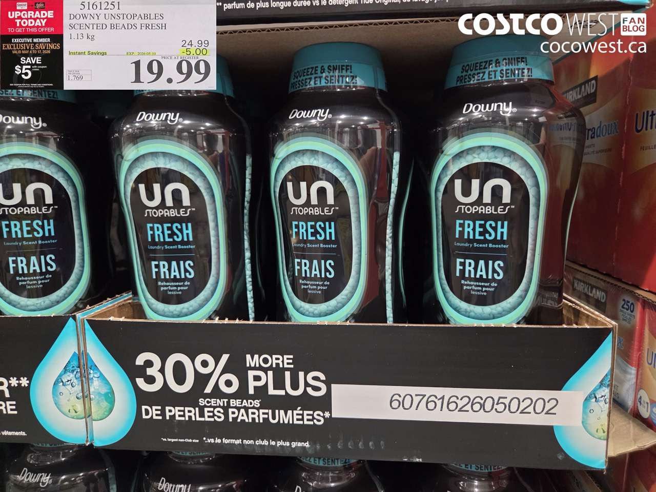 5161251 DOWNY UNSTOPABLES SCENTED BEADS FRESH 1.13 KG ($5.00 INSTANT SAVINGS EXPIRES ON 2026-05-10) $19.99