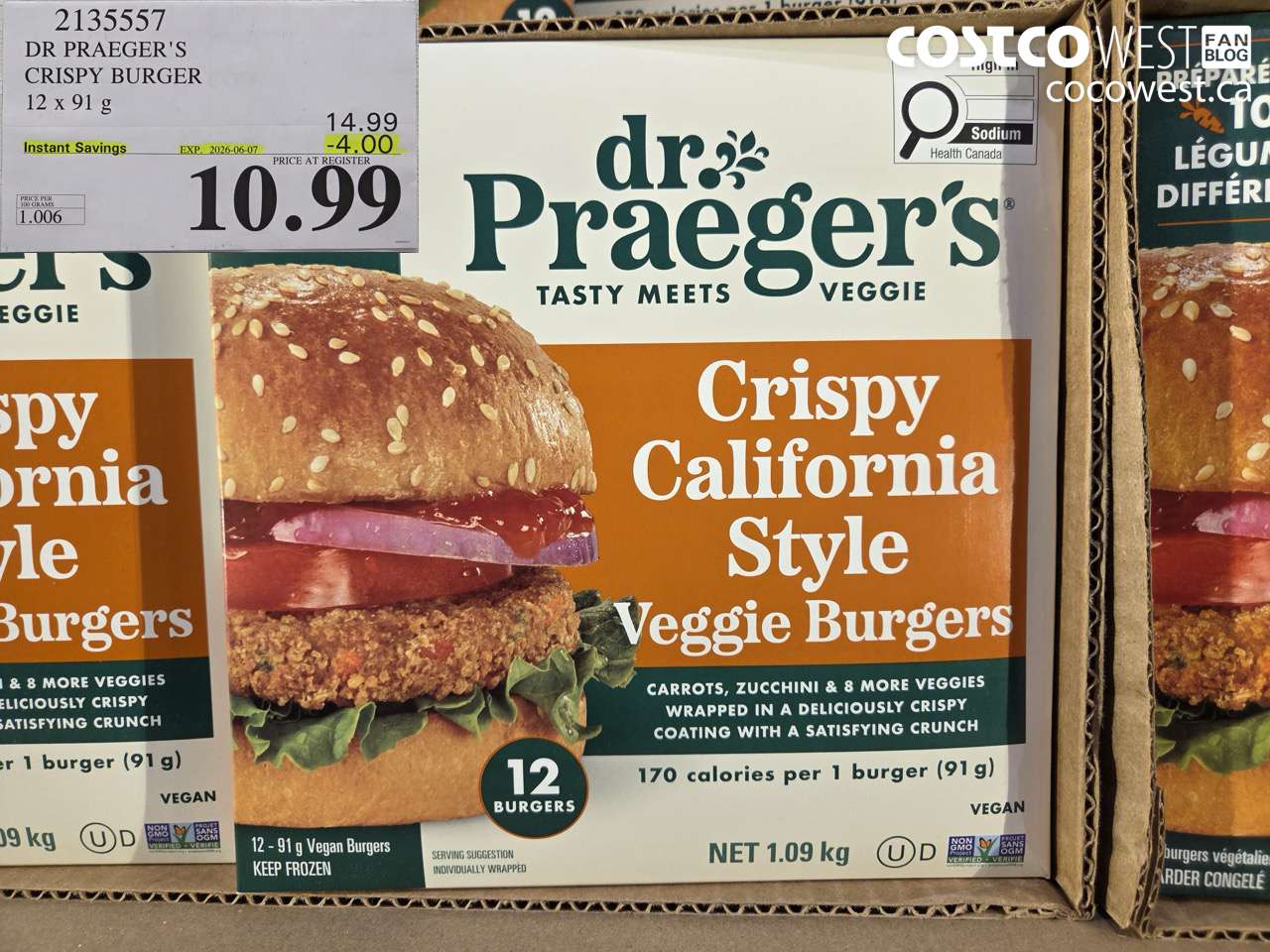 2135557 DR PRAEGER'S CRISPY BURGER 12 X 91 G ($4.00 INSTANT SAVINGS EXPIRES ON 2026-06-07) $10.99