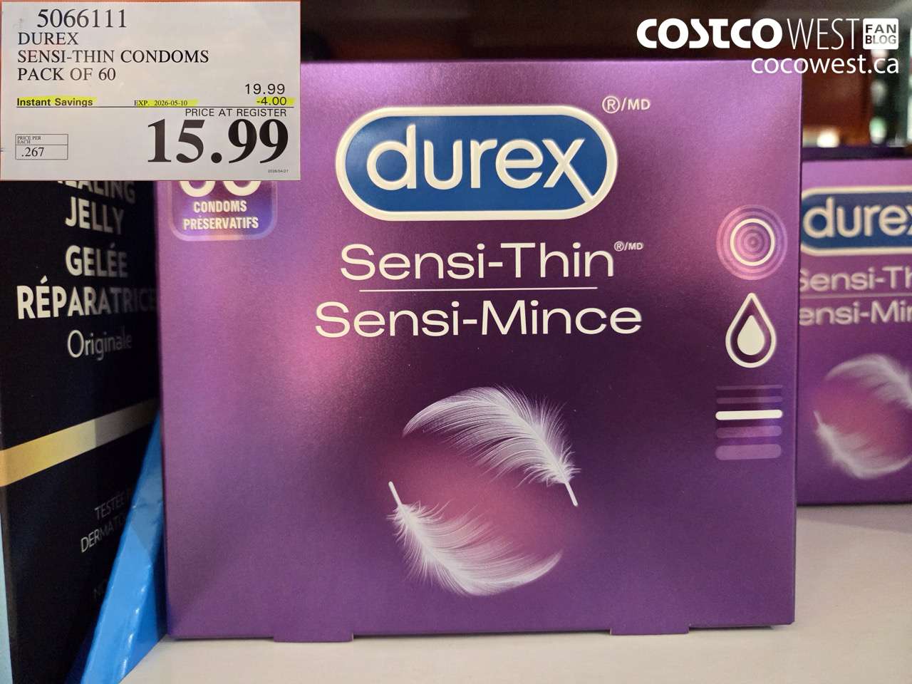 5066111 DUREX SENSI-THIN CONDOMS PACK OF 60 ($4.00 INSTANT SAVINGS EXPIRES ON 2026-05-10) $15.99