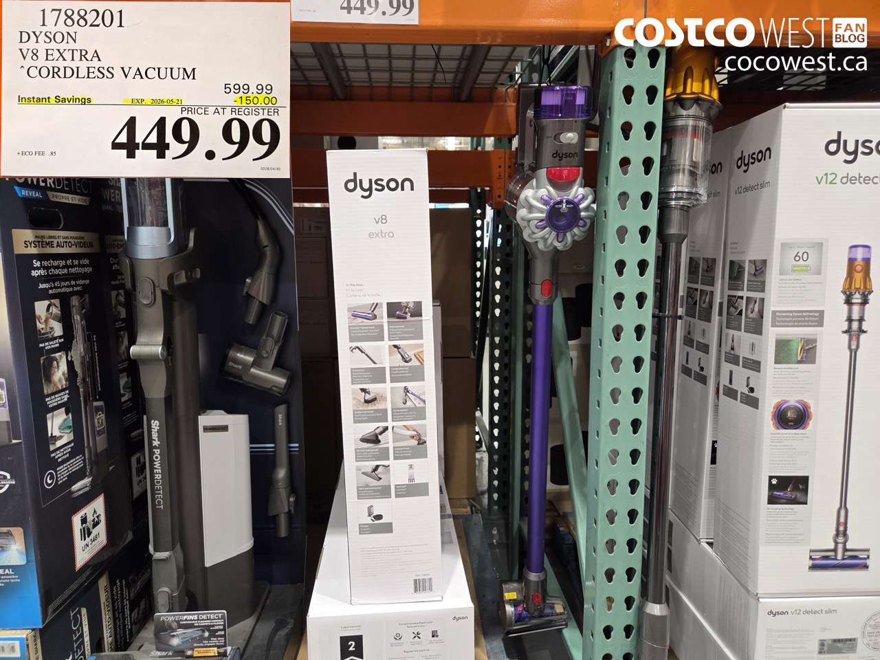 1788201 DYSON V8 EXTRA CORDLESS VACUUM ($150.00 INSTANT SAVINGS EXPIRES ON 2026-05-21) $449.99