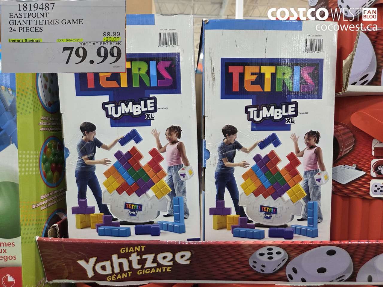 1819487 EASTPOINT GIANT TETRIS GAME 24 PIECES ($20.00 INSTANT SAVINGS EXPIRES ON 2026-05-17) $79.99