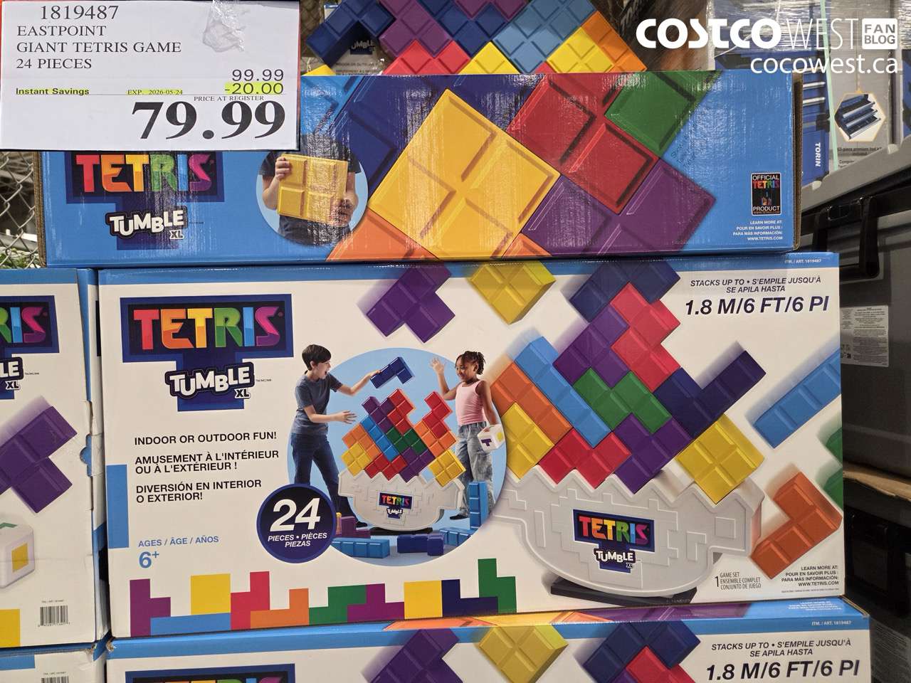 1819487 EASTPOINT GIANT TETRIS GAME 24 PIECES ($20.00 INSTANT SAVINGS EXPIRES ON 2026-05-24) $79.99
