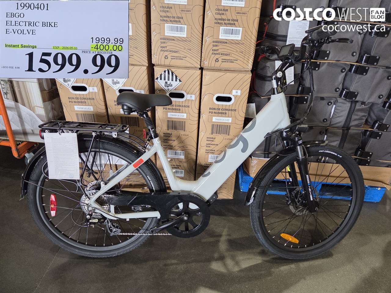 1990401 EBGO ELECTRIC BIKE E-VOLVE ($400.00 INSTANT SAVINGS EXPIRES ON 2026-05-10) $1599.99