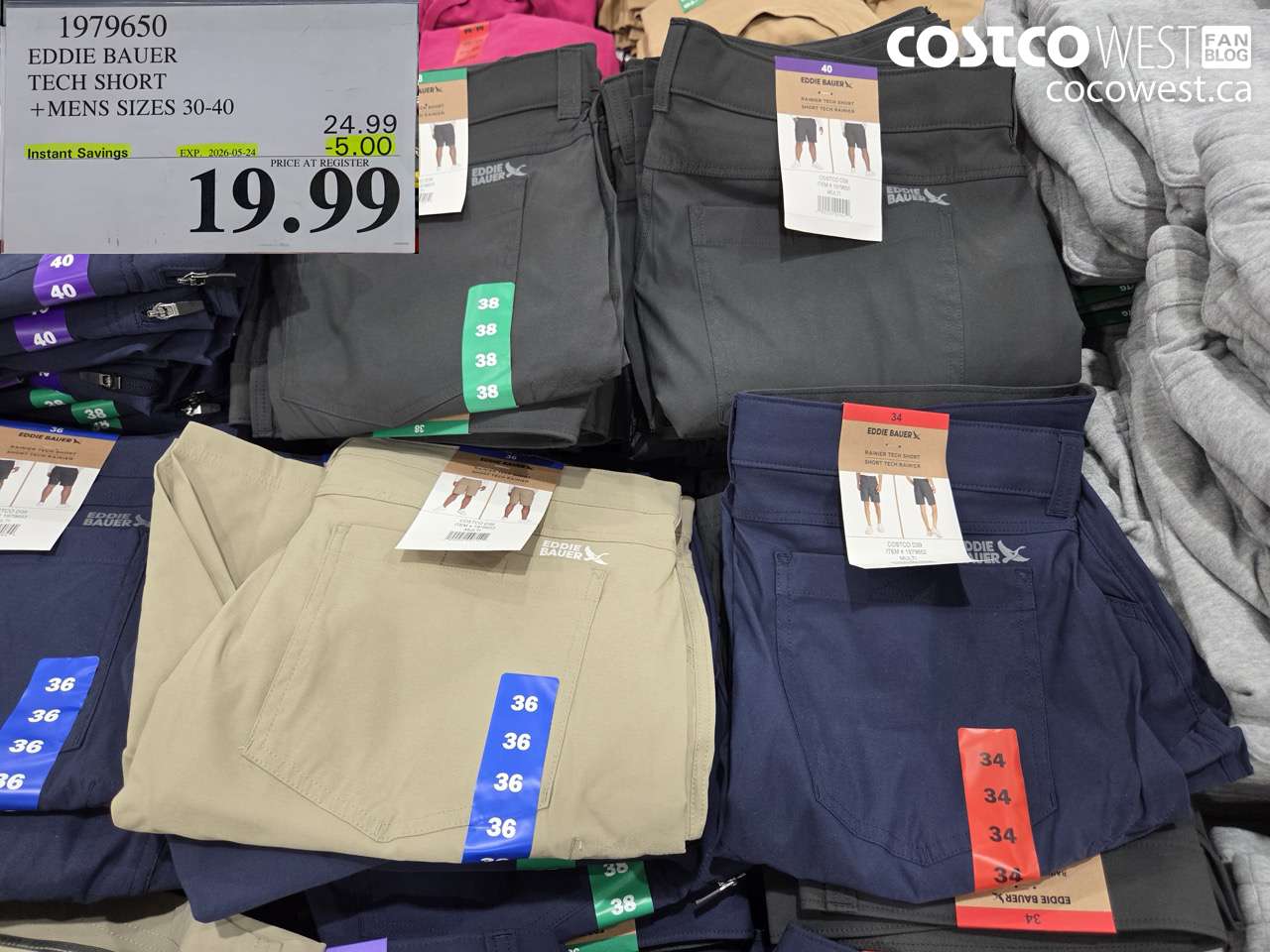 1979650 EDDIE BAUER TECH SHORT MENS SIZES 30-40 ($5.00 INSTANT SAVINGS EXPIRES ON 2026-05-24) $19.99