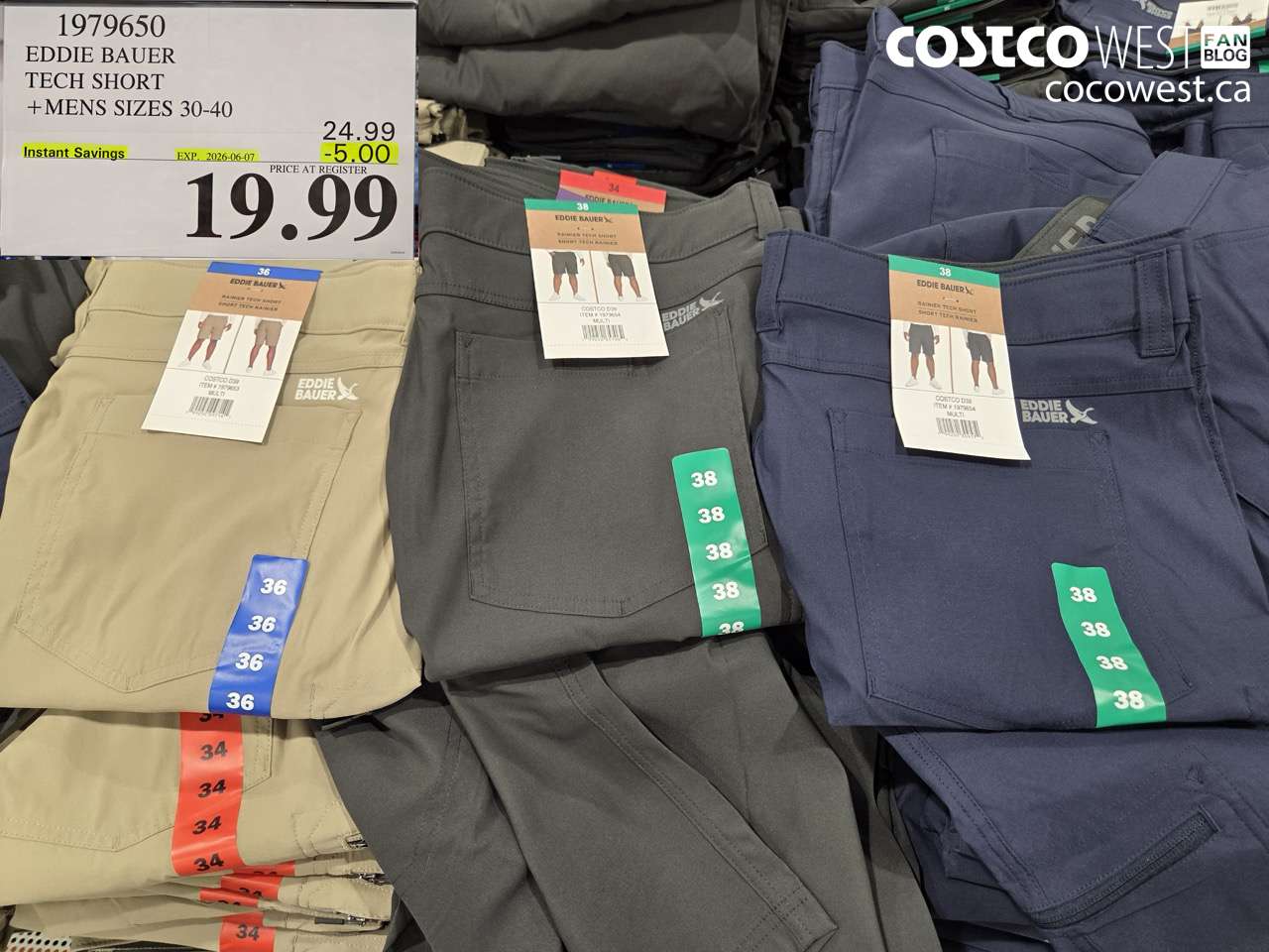 1979650 EDDIE BAUER TECH SHORT +MENS SIZES 30-40 ($5.00 INSTANT SAVINGS EXPIRES ON 2026-06-07) $19.99