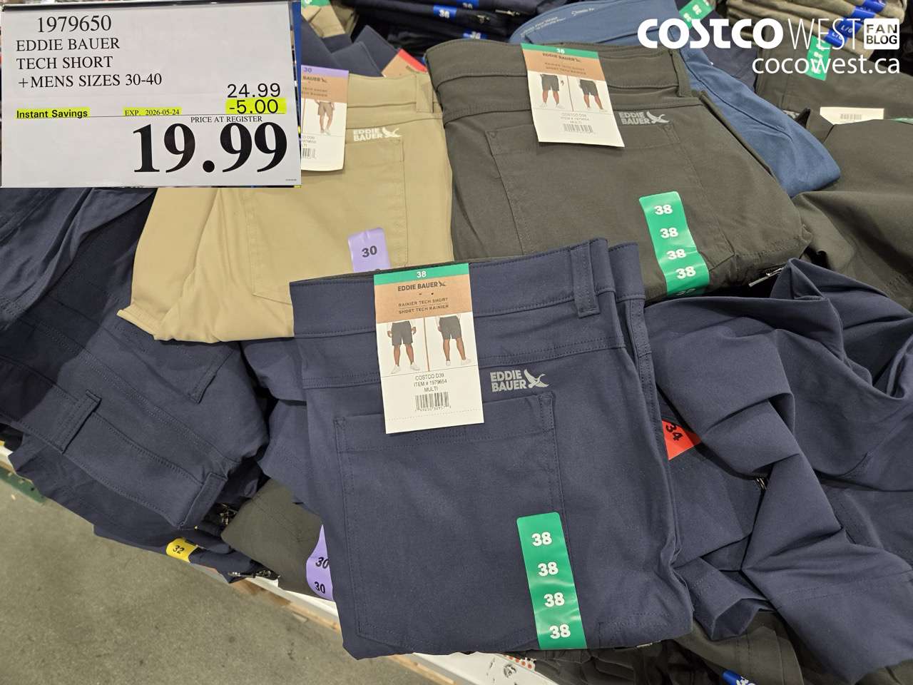 1979650 EDDIE BAUER TECH SHORT + MENS SIZES 30-40 ($5.00 INSTANT SAVINGS EXPIRES ON 2026-05-24) $19.99