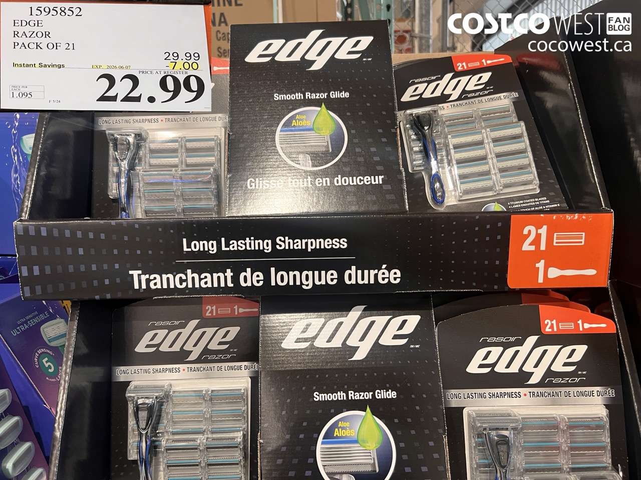 1595852 EDGE RAZOR PACK OF 21 ($7.00 INSTANT SAVINGS EXPIRES ON 2026-06-07) $22.99