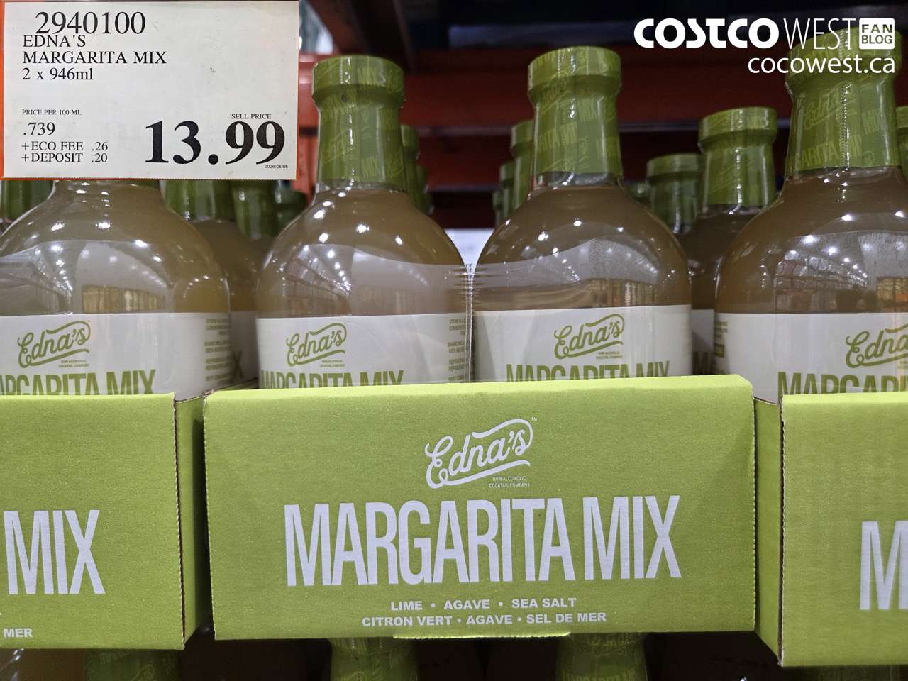 2940100 EDNA'S MARGARITA MIX 2 X 946ML $13.99