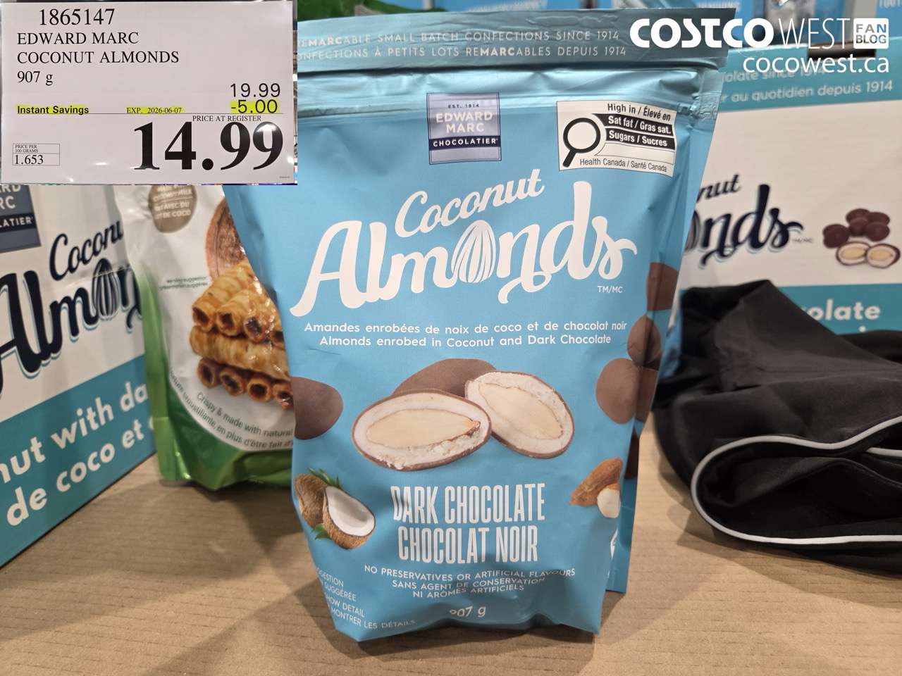 1865147 EDWARD MARC COCONUT ALMONDS 907 G ($5.00 INSTANT SAVINGS EXPIRES ON 2026-06-07) $14.99