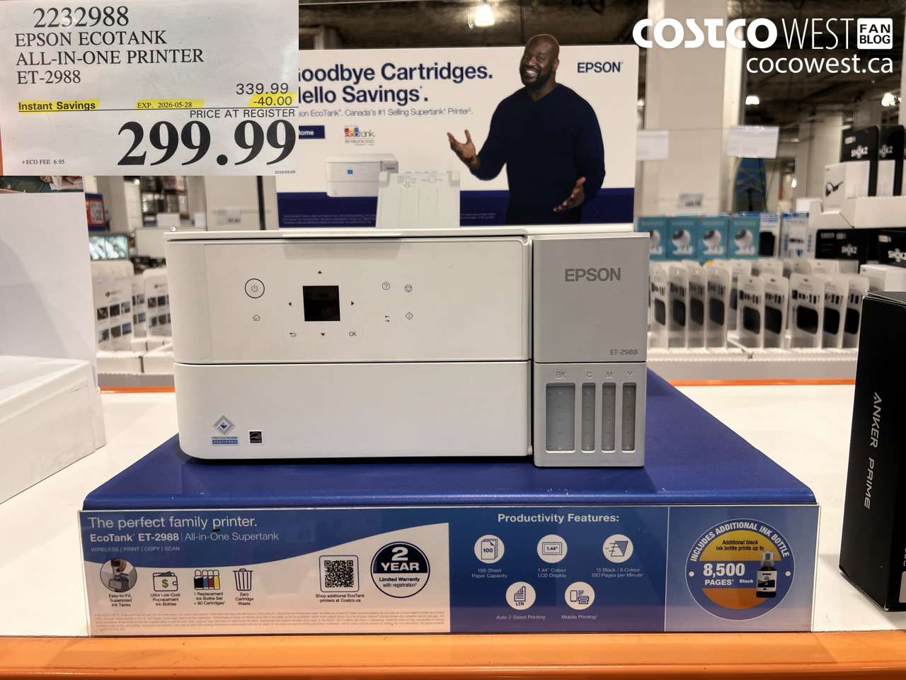2232988 EPSON ECOTANK ALL-IN-ONE PRINTER ET-2988 ($40.00 INSTANT SAVINGS EXPIRES ON 2026-05-28) $299.99