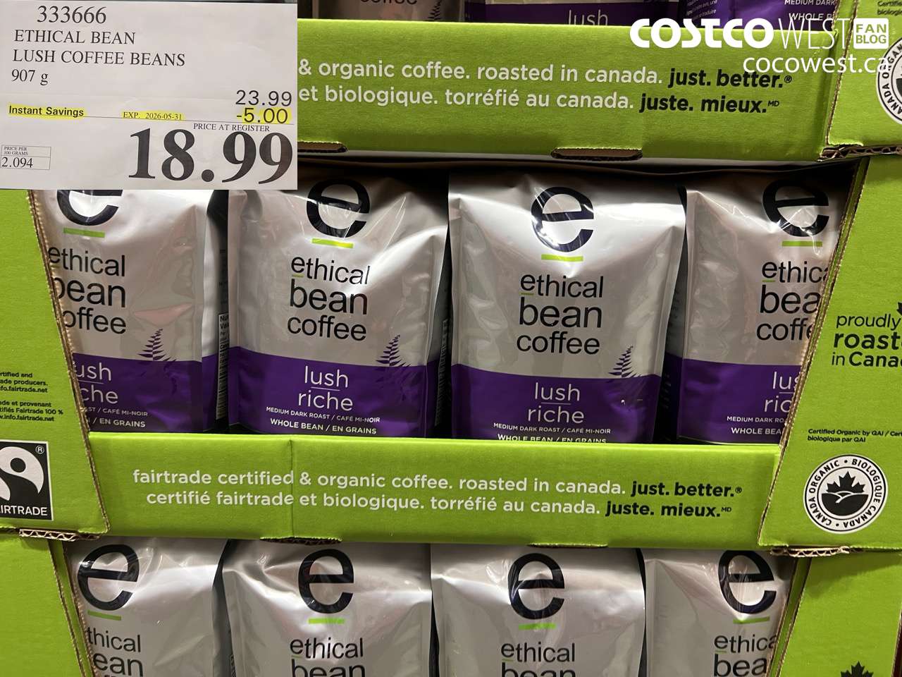 333666 ETHICAL BEAN LUSH COFFEE BEANS 907 G ($5.00 INSTANT SAVINGS EXPIRES ON 2026-05-31) $18.99