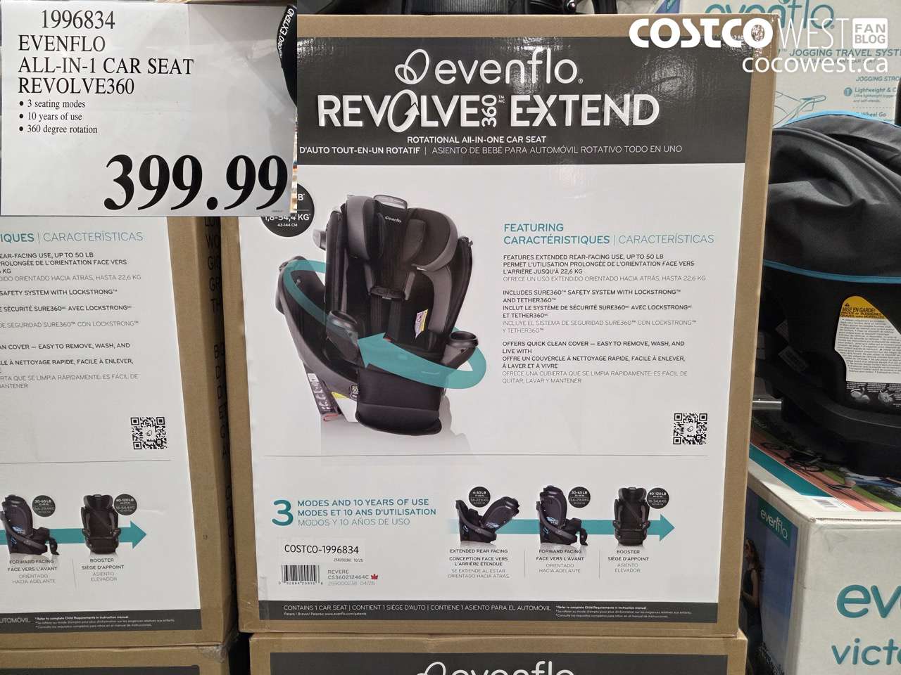 1996834 EVENFLO ALL-IN-1 CAR SEAT REVOLVE360 $399.99