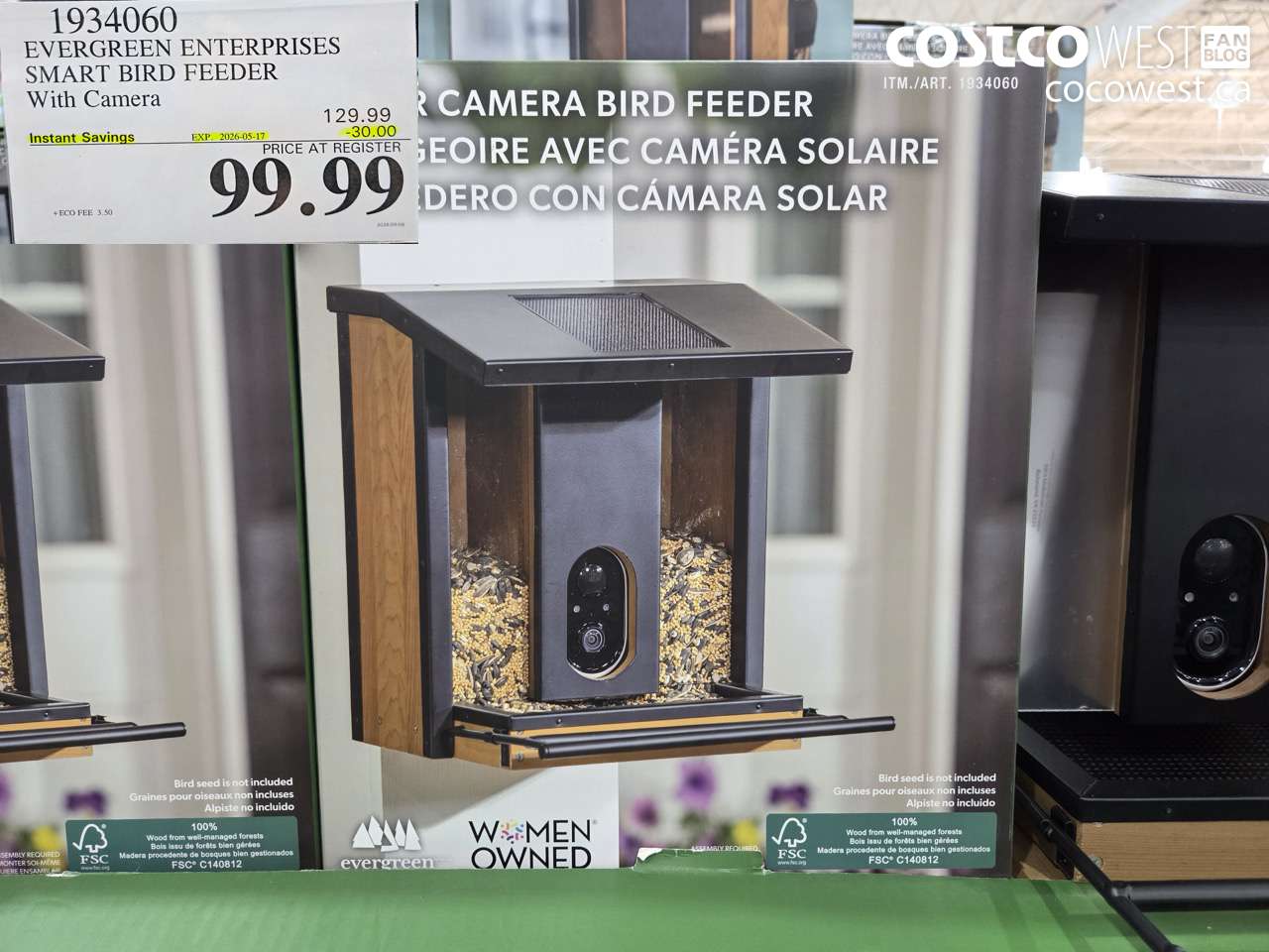 1934060 EVERGREEN ENTERPRISES SMART BIRD FEEDER WITH CAMERA ($30.00 INSTANT SAVINGS EXPIRES ON 2026-05-17) $99.99