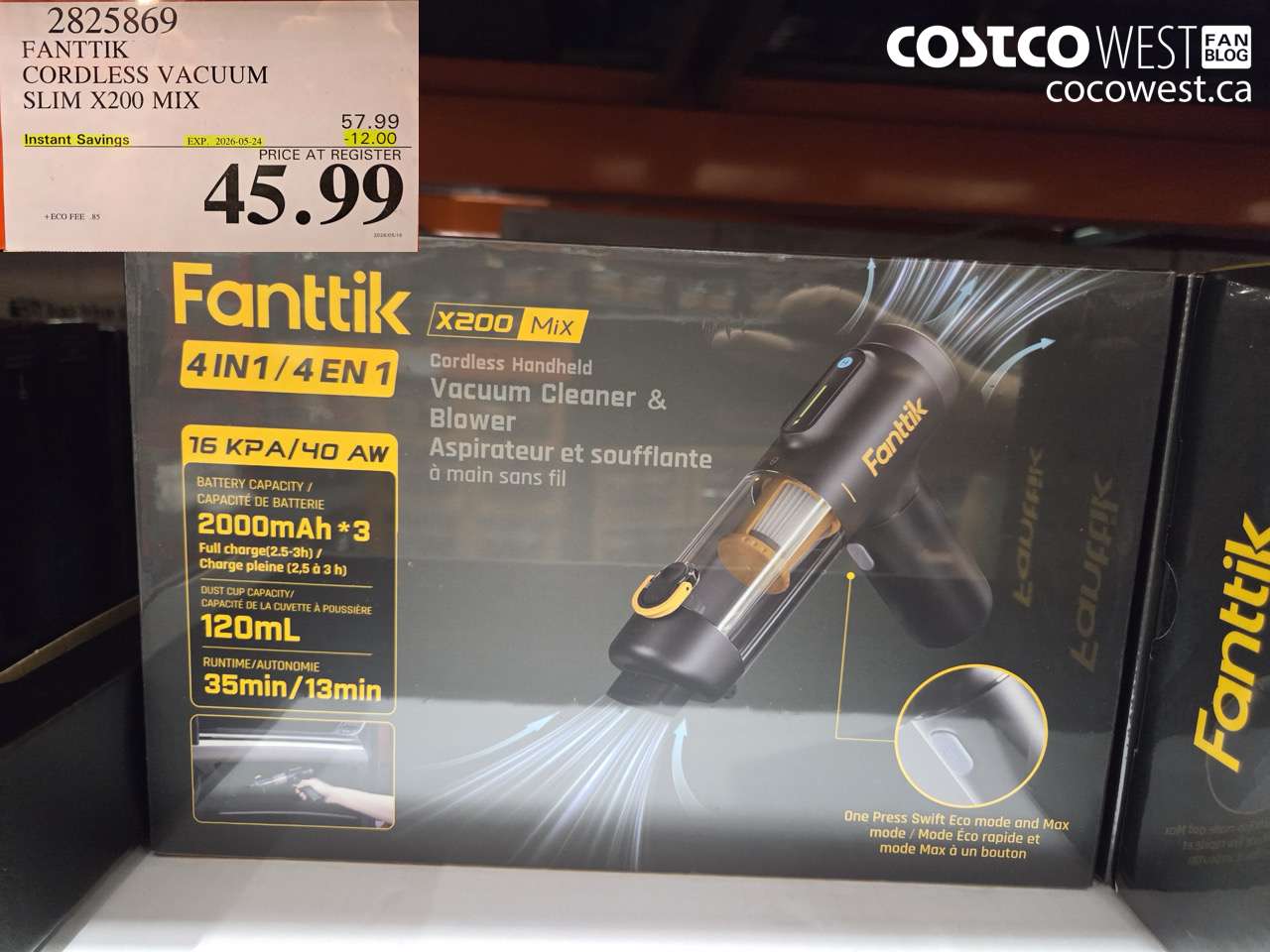 2825869 FANTTIK CORDLESS VACUUM SLIM X200 MIX ($12.00 INSTANT SAVINGS EXPIRES ON 2026-05-24) $45.99