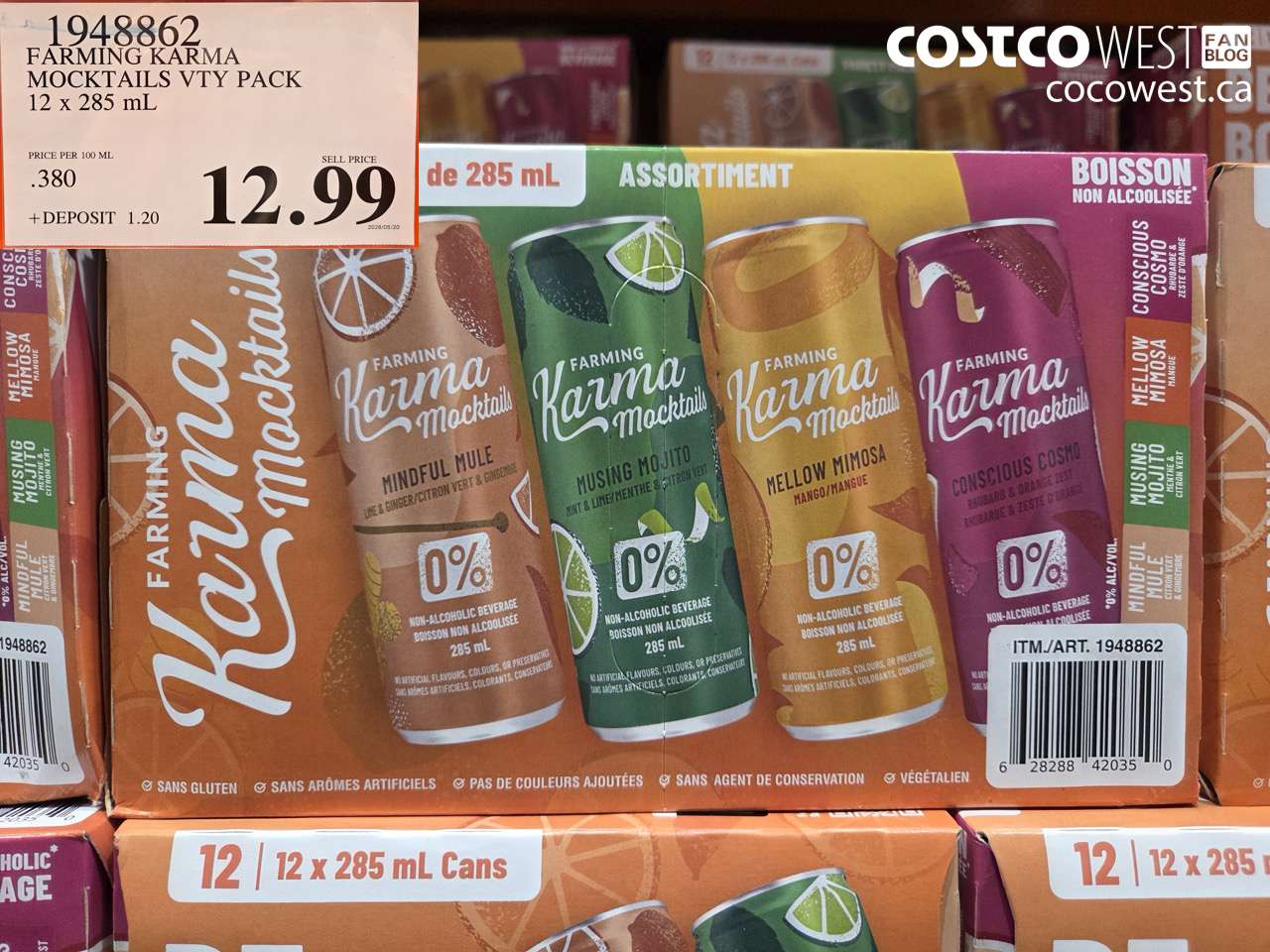 1948862 FARMING KARMA MOCKTAILS VTY PACK 12 X 285 ML $12.99
