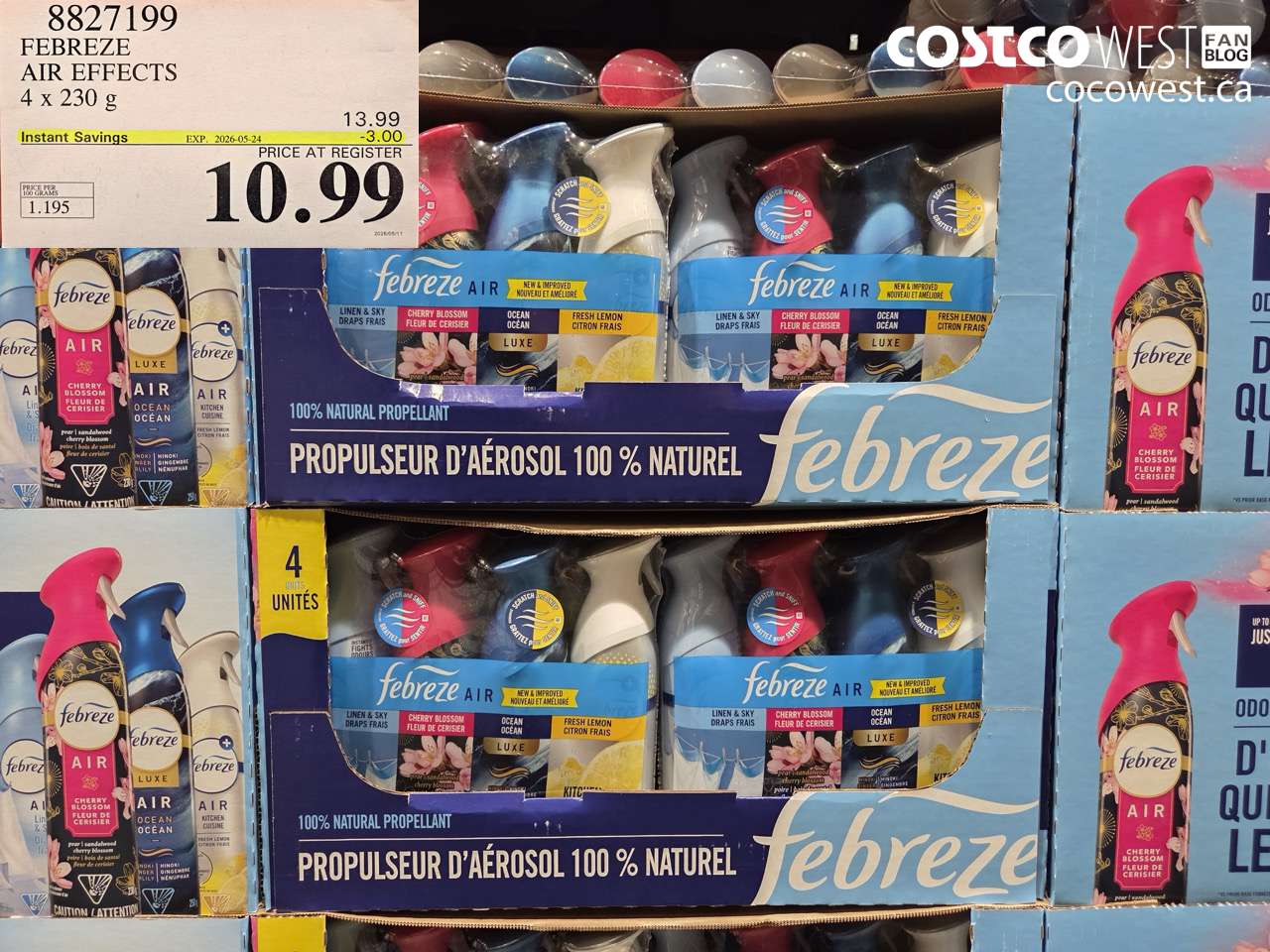 8827199 FEBREZE AIR EFFECTS 4 X 230 G ($3.00 INSTANT SAVINGS EXPIRES ON 2026-05-24) $10.99