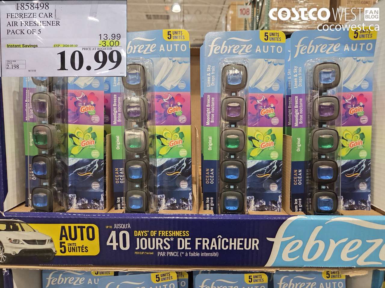 1858498 FEBREZE CAR AIR FRESHENER PACK OF 5 ($3.00 INSTANT SAVINGS EXPIRES ON 2026-05-10) $10.99