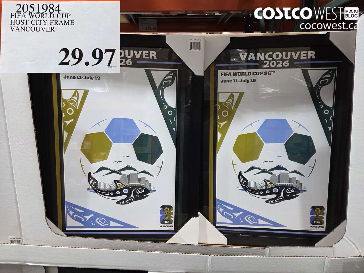 2051984 FIFA WORLD CUP HOST CITY FRAME VANCOUVER $29.97